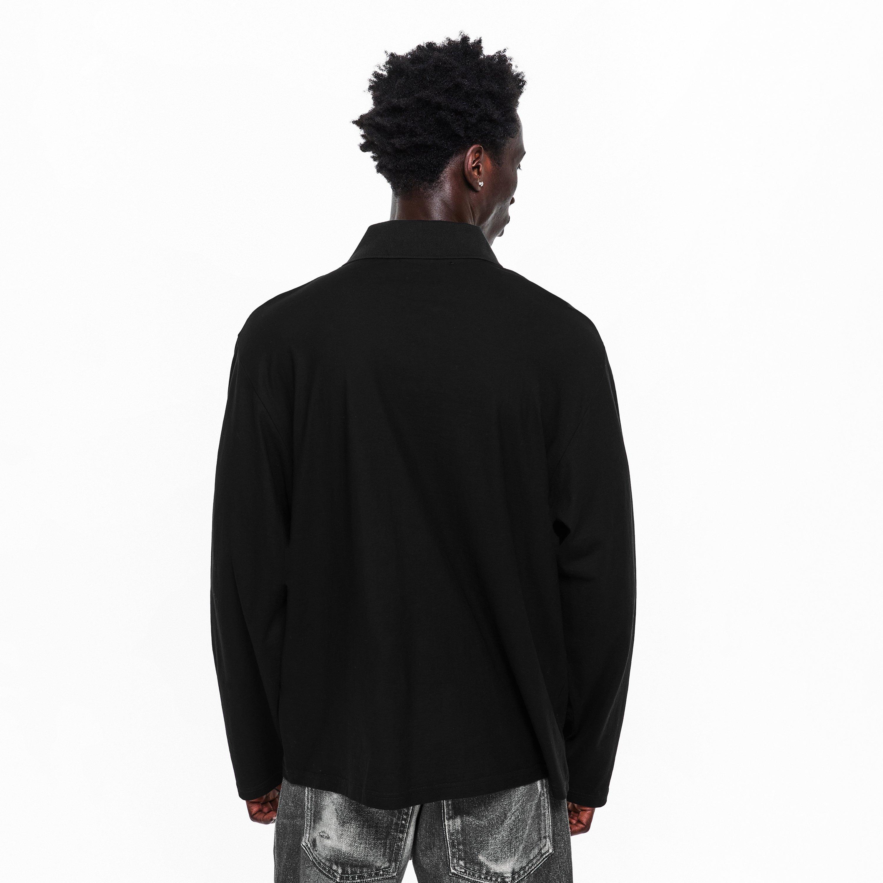 Black - Our Legacy - Men's Long Sleeve Polo Shirt - 4