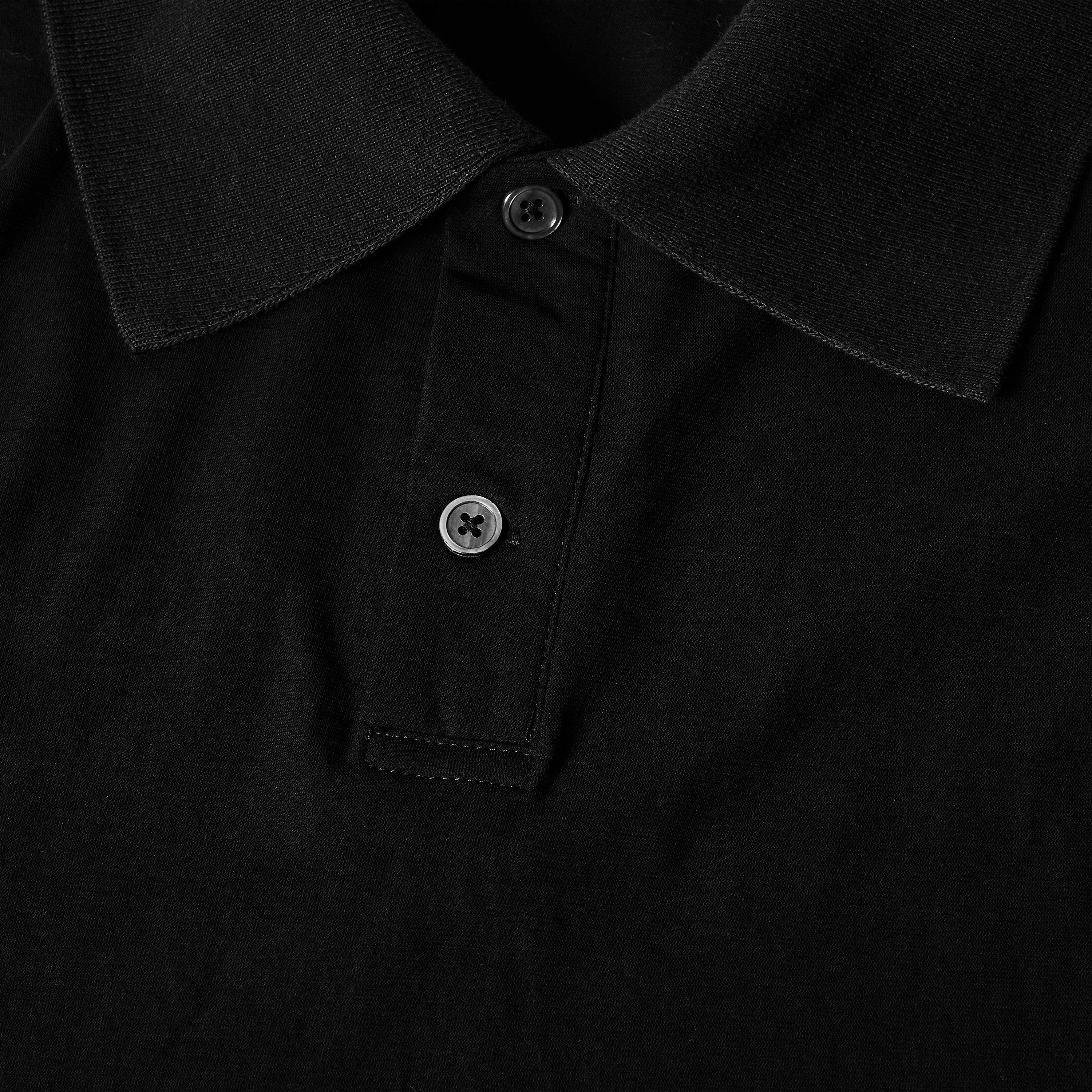 Black - Our Legacy - Men's Long Sleeve Polo Shirt - 5