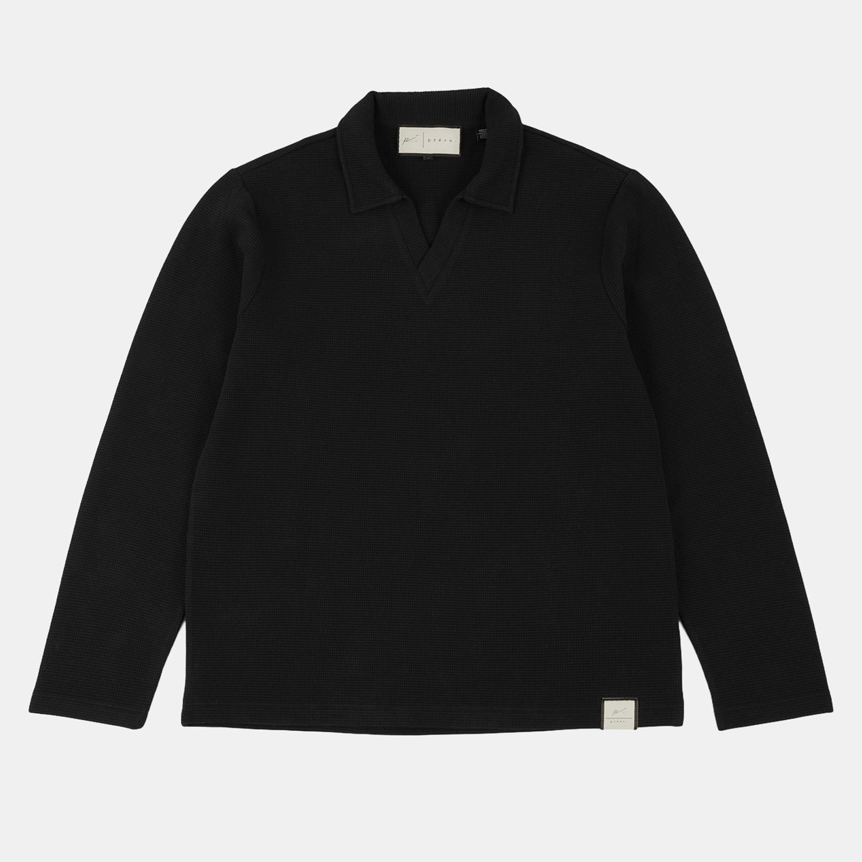 Prevu Men's Altius Long Sleeve Polo Shirt - Black 001 - 3X Large