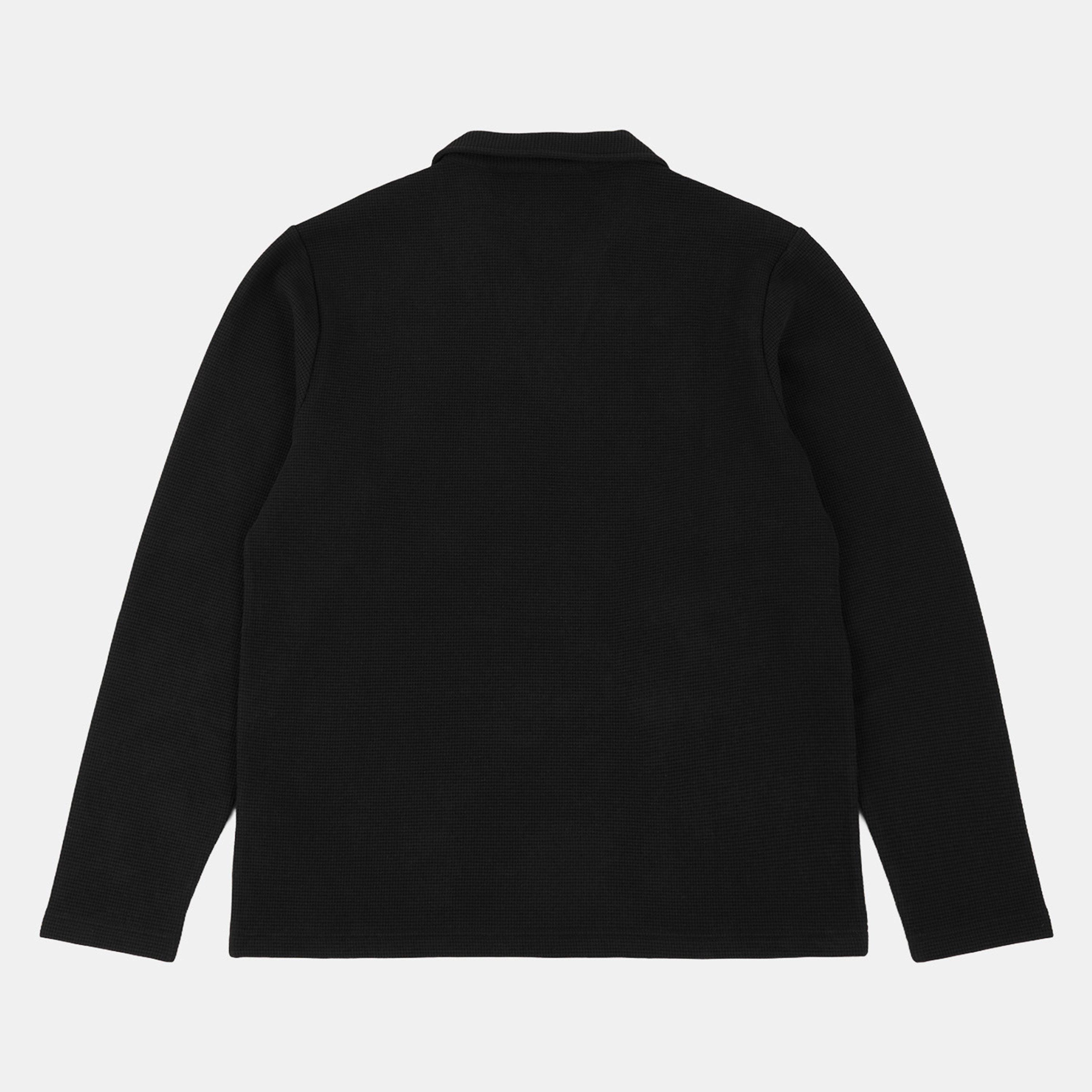 Black 001 - Prevu - Mens Altius Long Sleeve Polo Shirt - 2