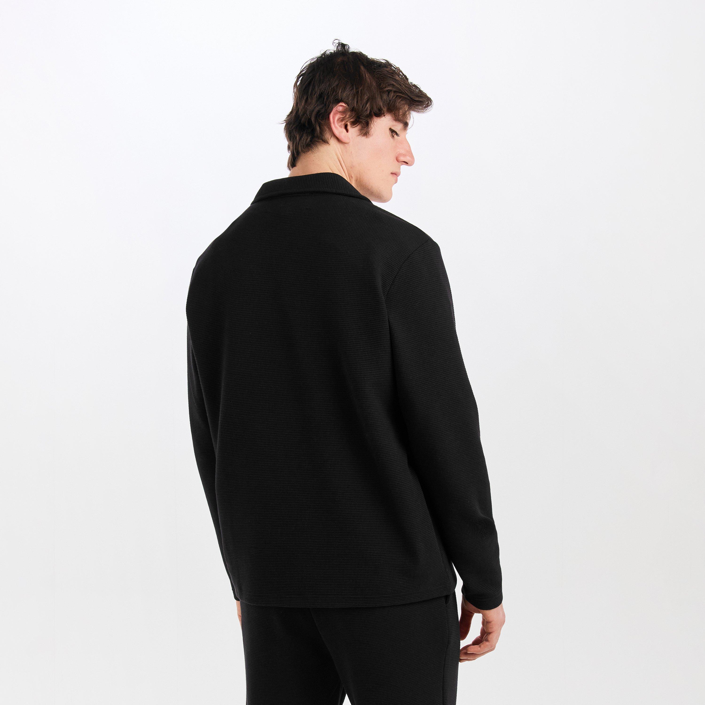 Black 001 - Prevu - Mens Altius Long Sleeve Polo Shirt - 4