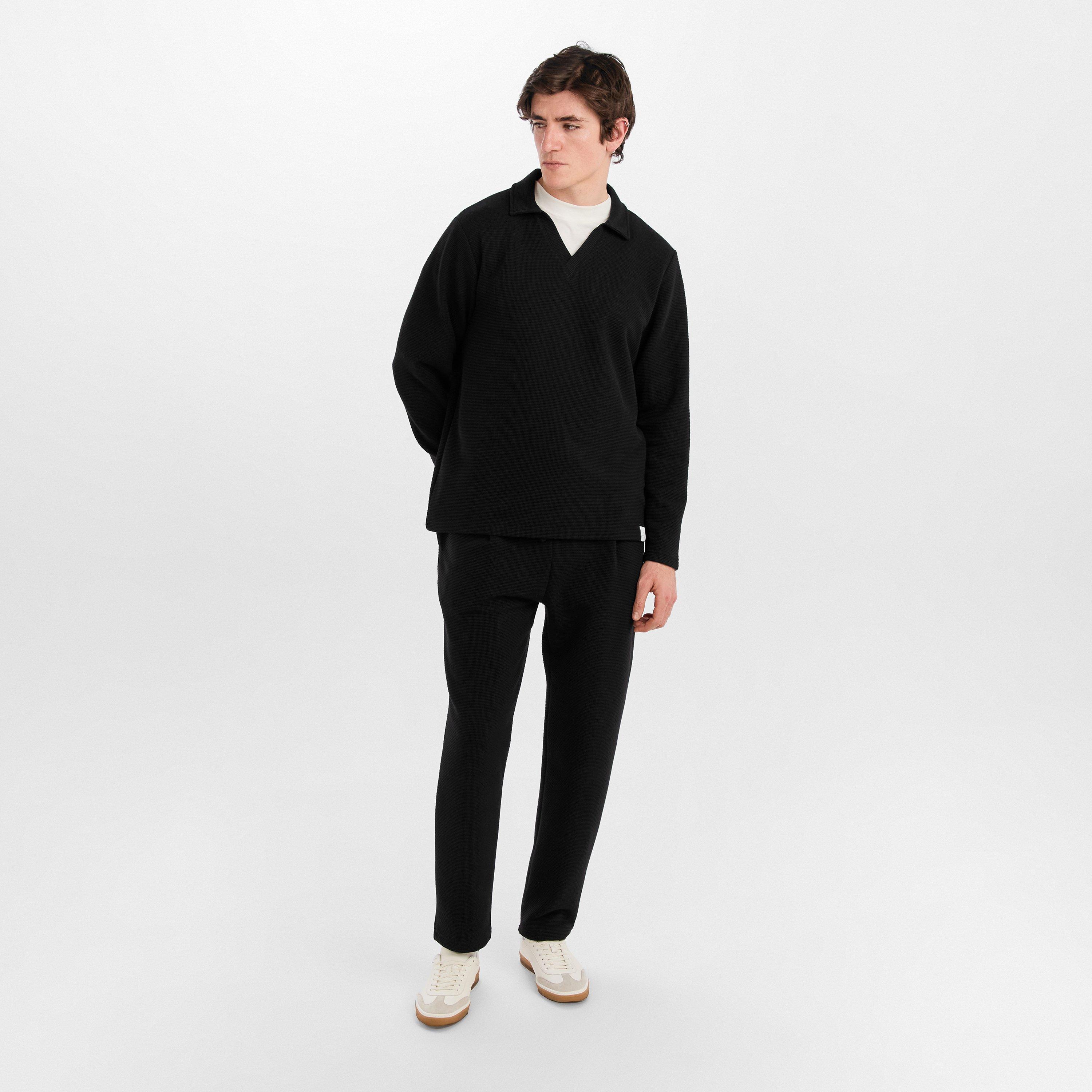 Black 001 - Prevu - Mens Altius Long Sleeve Polo Shirt - 6