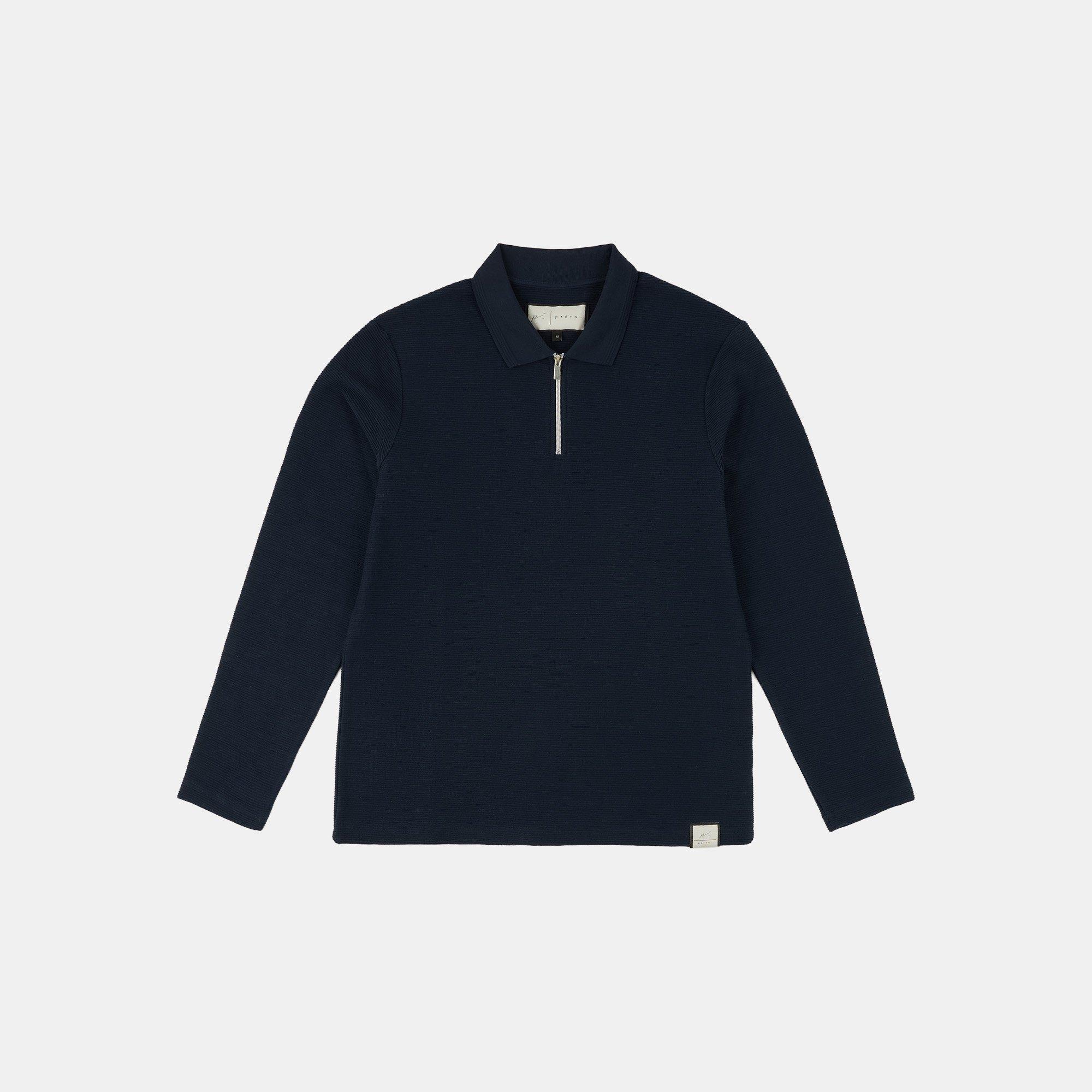 Navy 002 - Prevu - Mens Ottoman Polo Shirt - 1