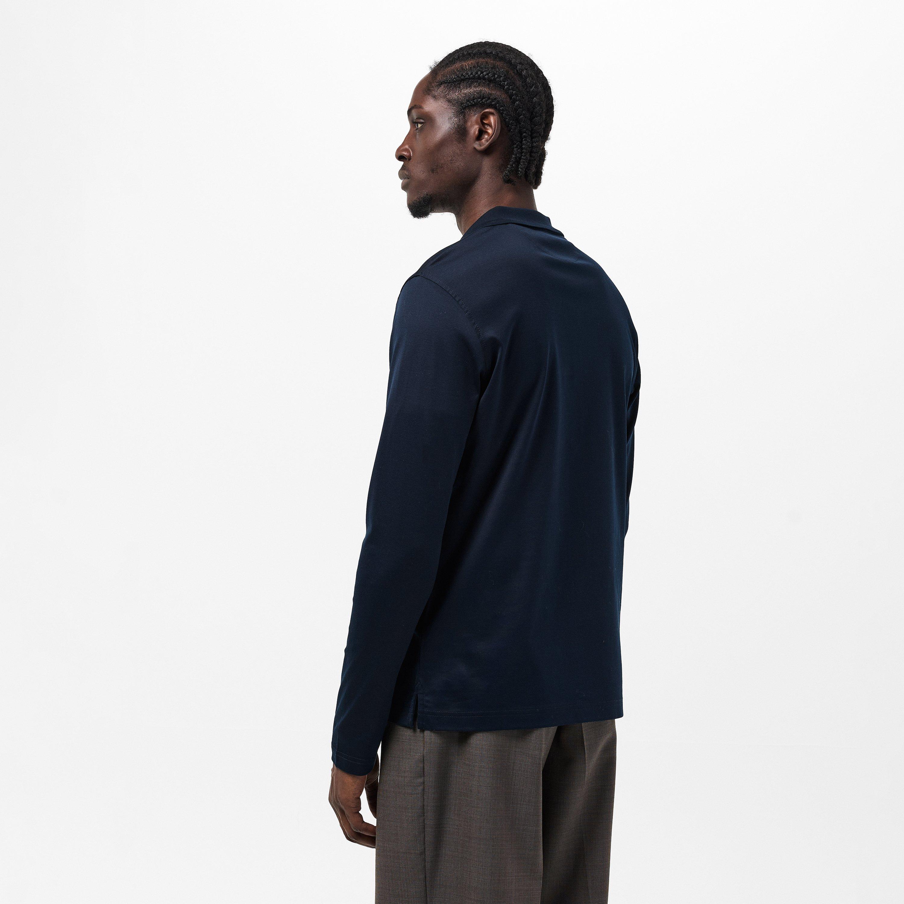 Blue Navy - Pal Zileri - Men's Long-Sleeve Polo Shirt - 4