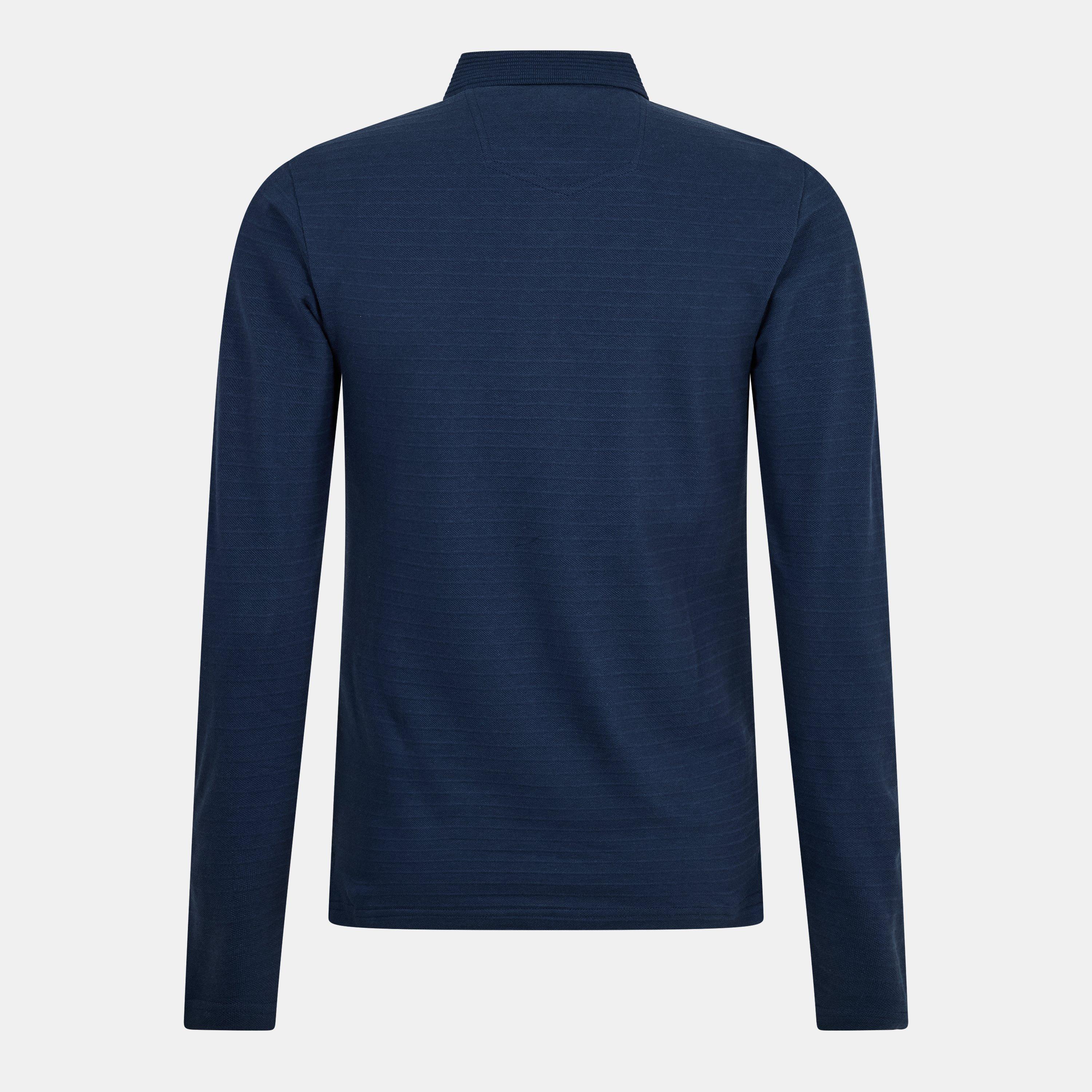 Azul Marinho Escuro - Peter Werth - Men's Albery Long Sleeve Polo Shirt - 2