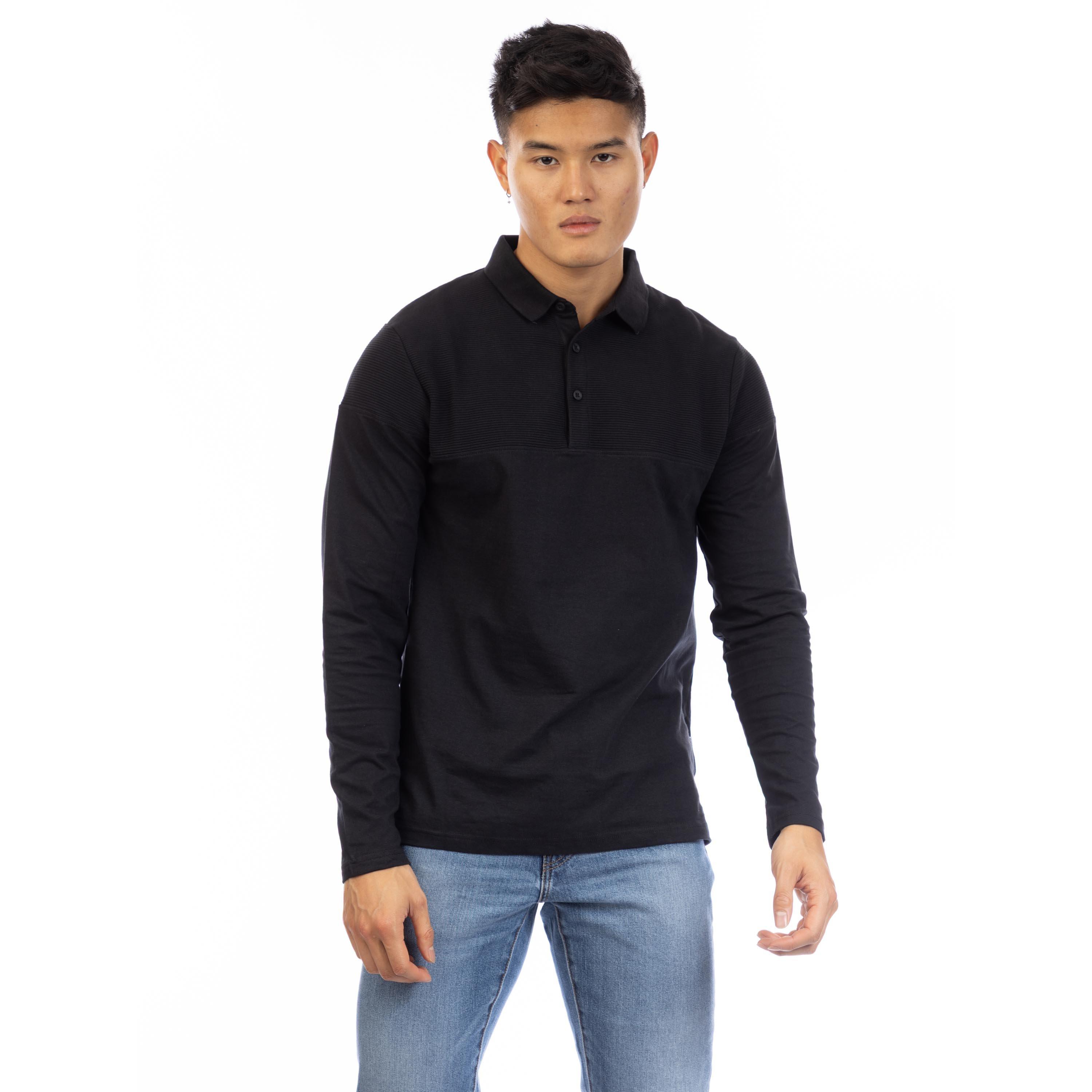Black - Peter Werth - Men's W Chessum Long Sleeve Polo Shirt - 1