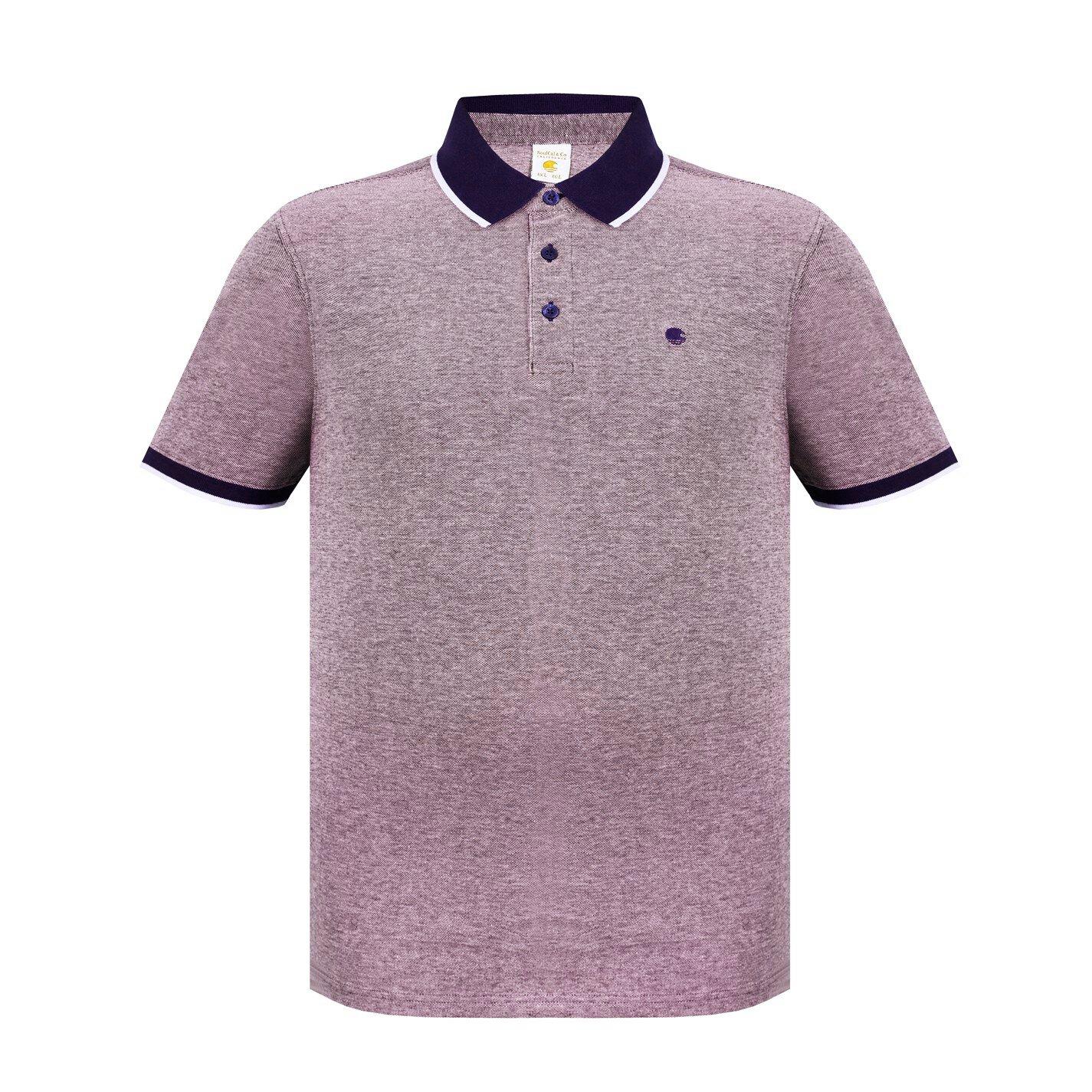 Borgogna/Bianco - SoulCal - Pique Polo Shirt Mens - 1