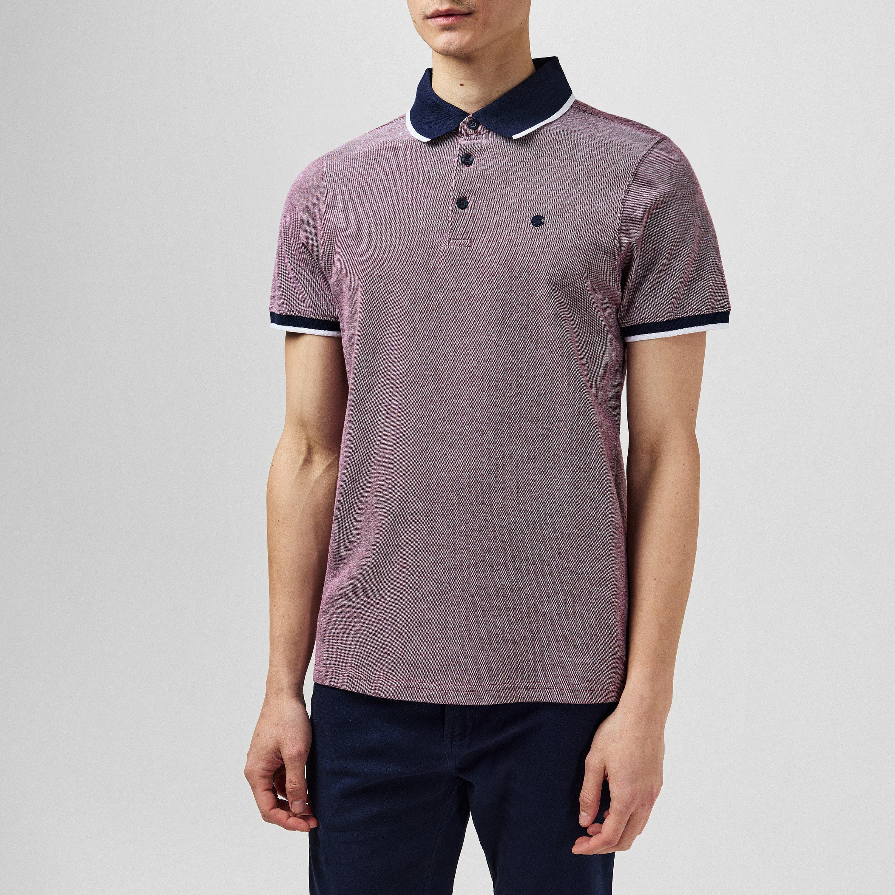 Burgundy/White - SoulCal - Pique Polo Shirt Mens - 3