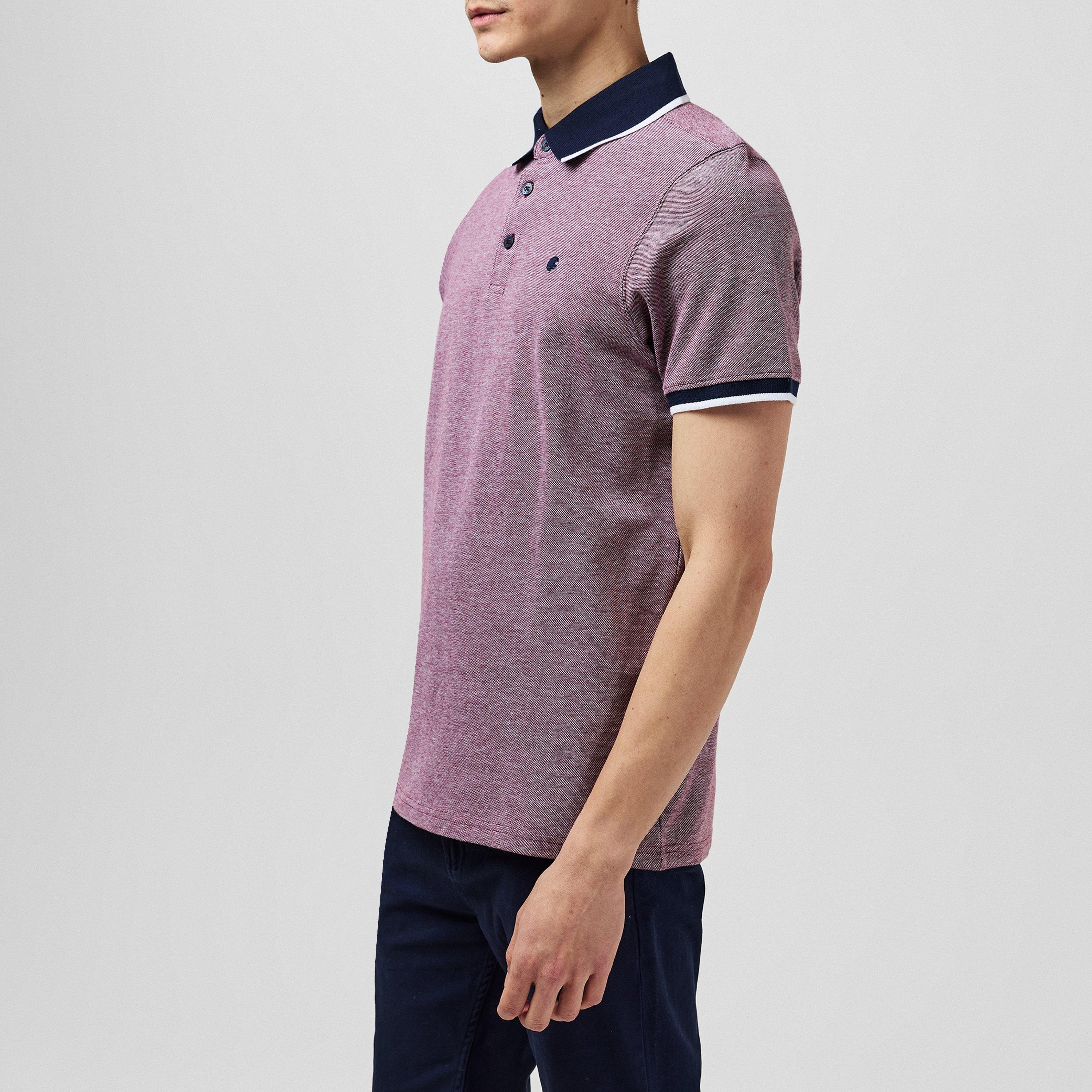 Burgundy/White - SoulCal - Pique Polo Shirt Mens - 6