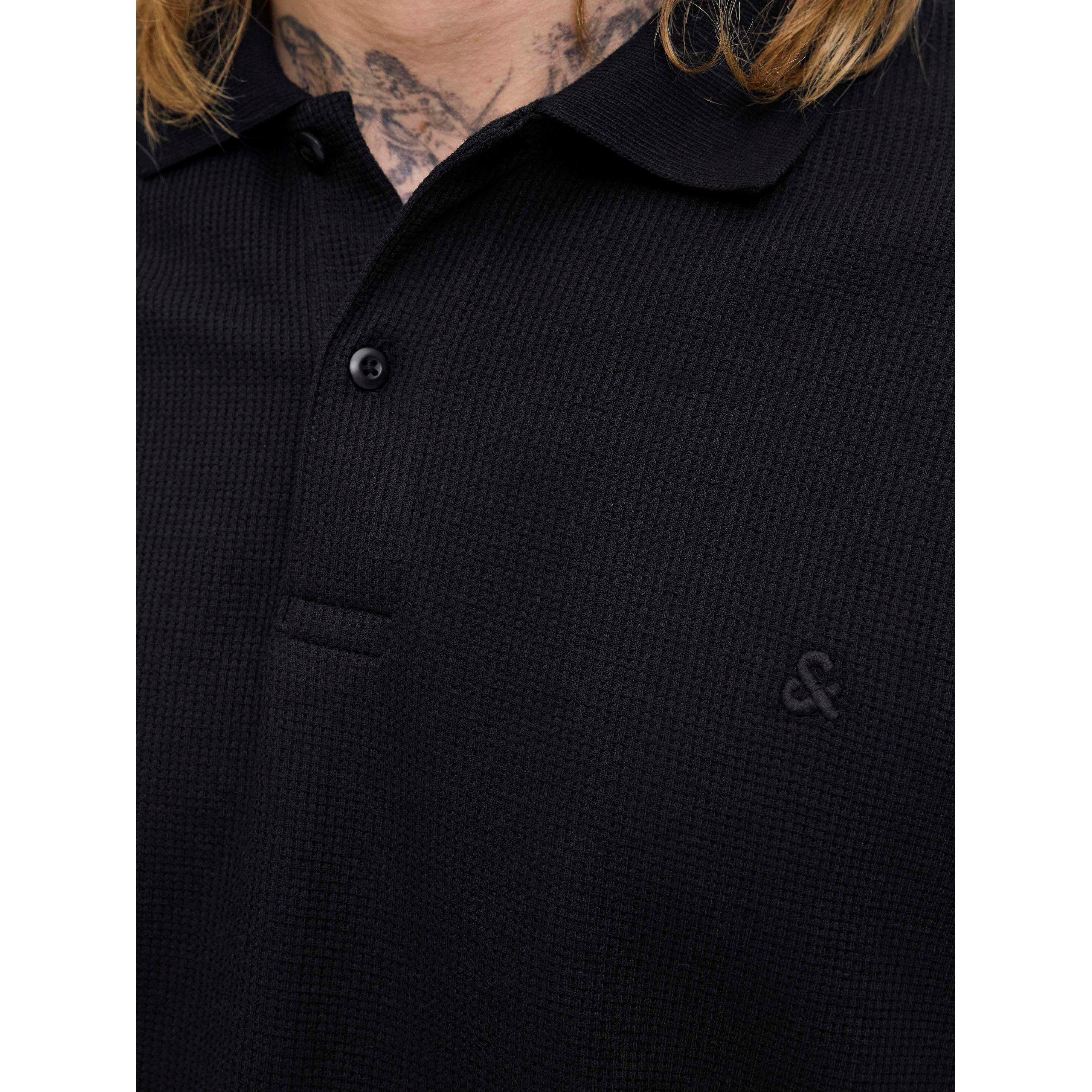 Black - Jack and Jones - Austin Longsleeved Polo Mens - 5