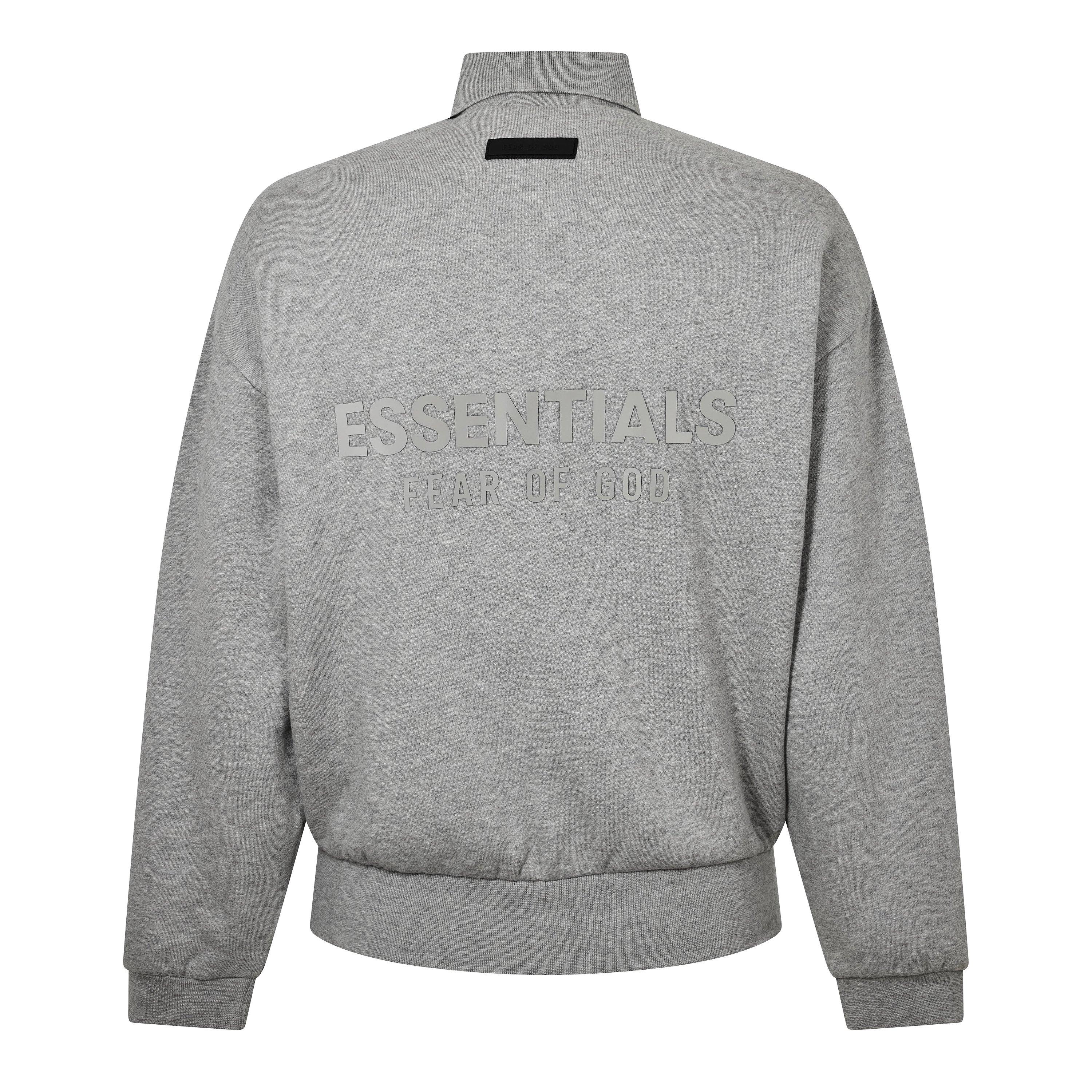 Dark Hthr Oat - Fear Of God Essentials - Men's Long Sleeve Polo Shirt - 2