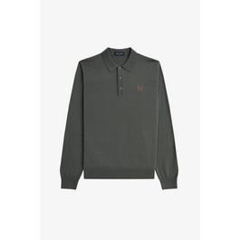 Fred Perry Knitted Long Sleeve Polo Shirt