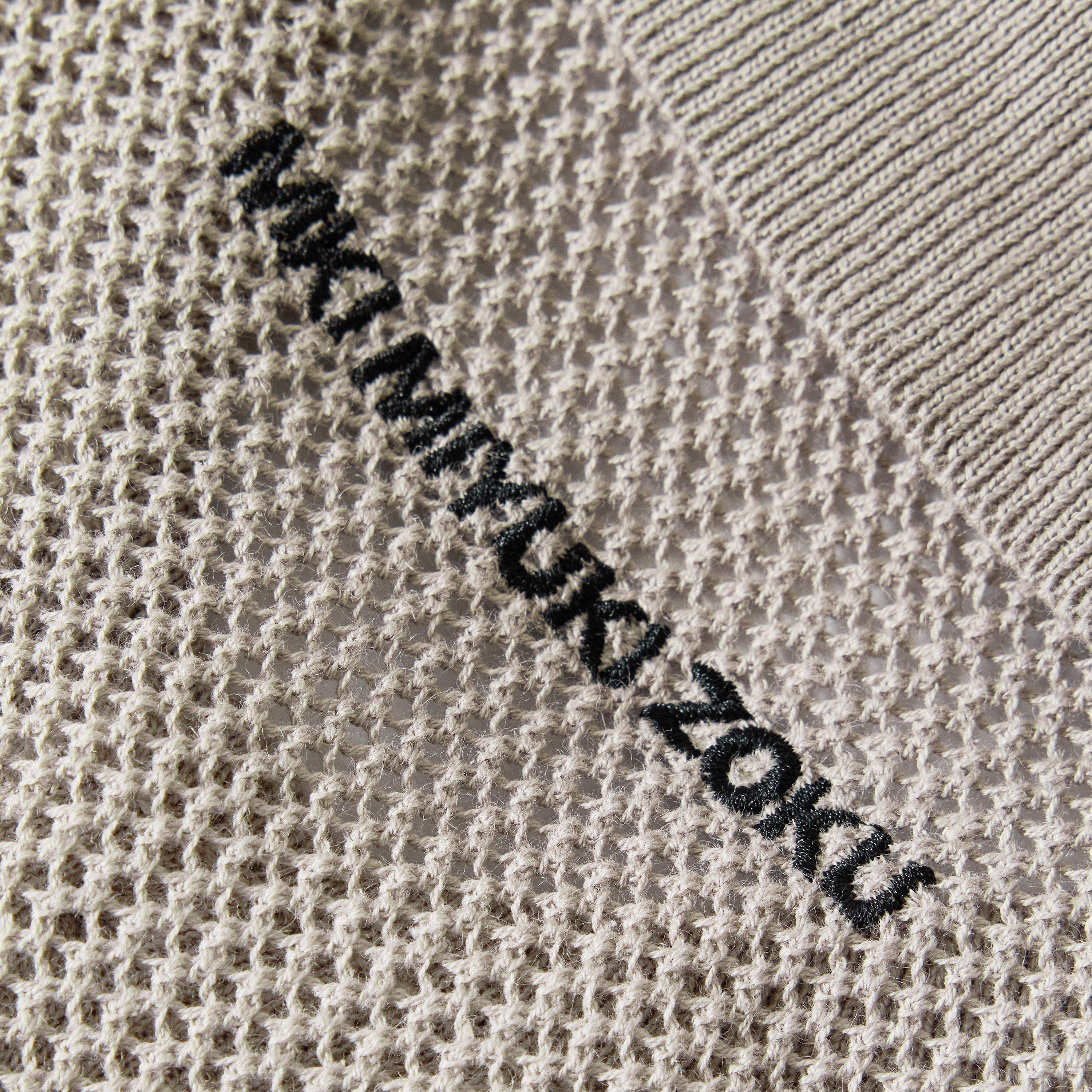 Taupe - MKI MIYUKI ZOKU - Men's Linen Knit Long Sleeve Polo Shirt - 5