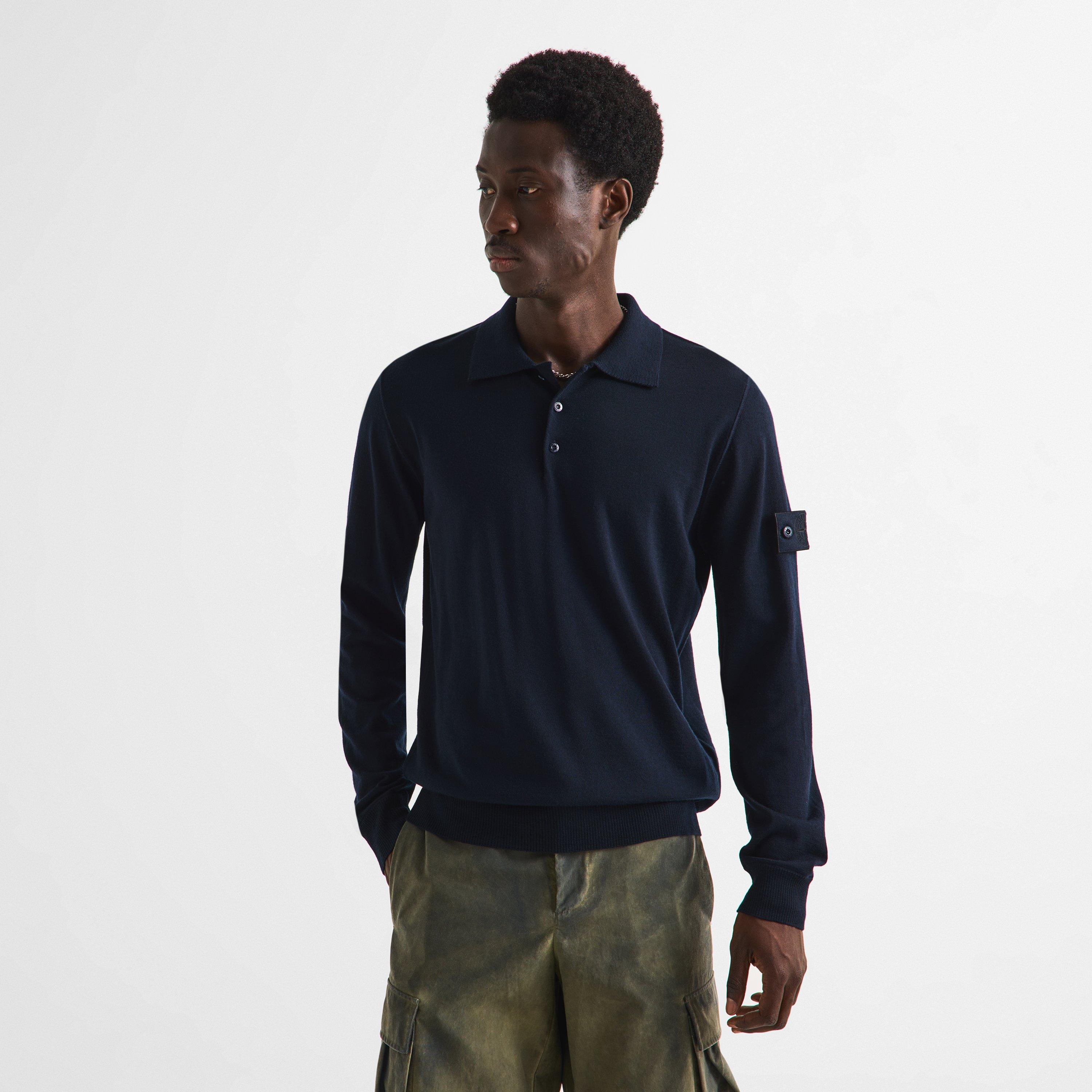 Navy V0020 - Stone Island - Stone GH LS Polo Sn64 - 3