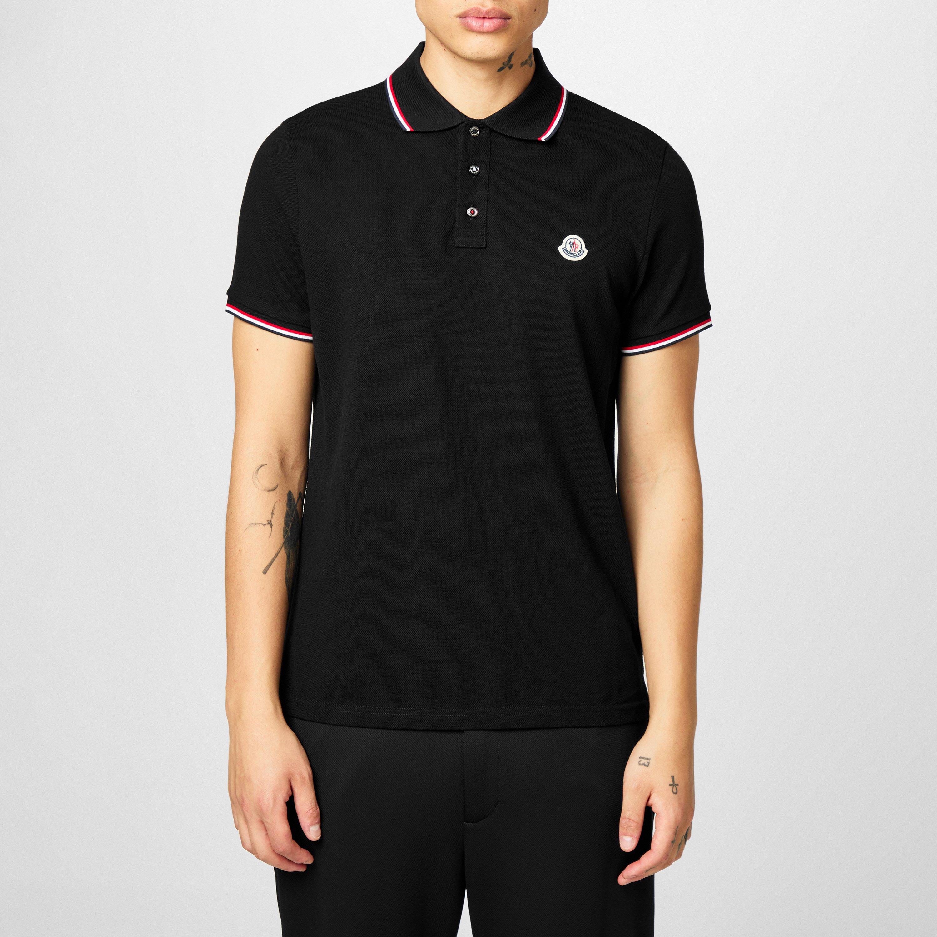 Black 999 - Moncler - Men's Logo Cotton Maglia Polo Shirt - 3