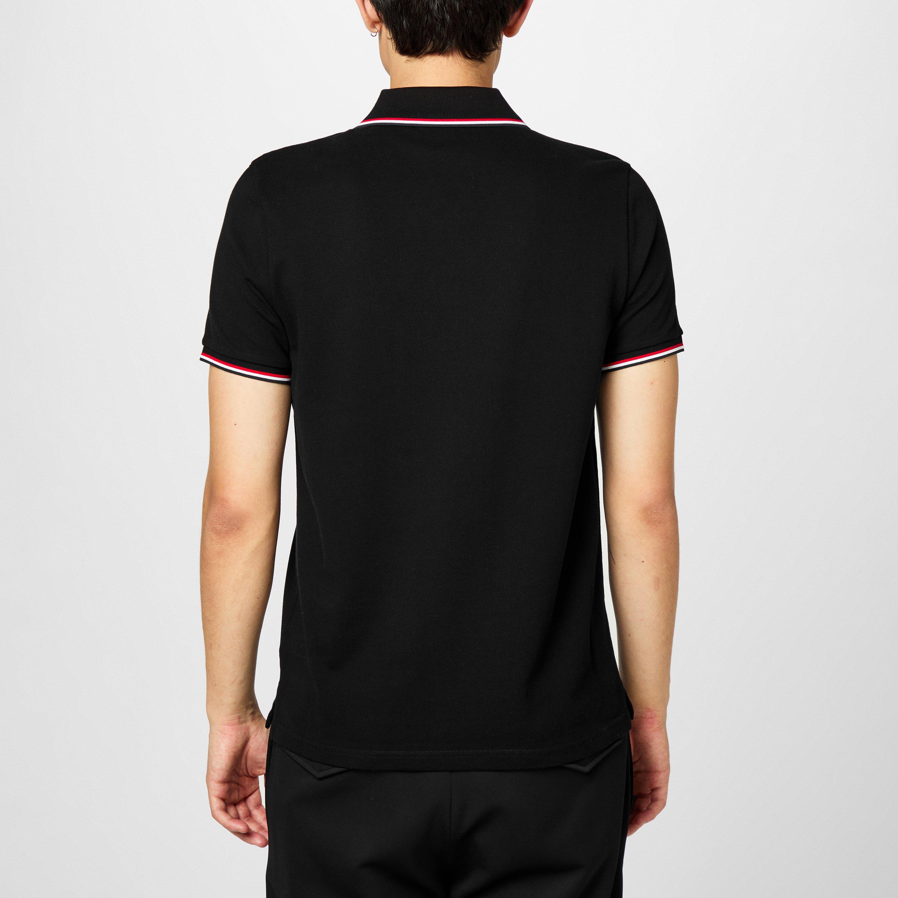 Black 999 - Moncler - Men's Logo Cotton Maglia Polo Shirt - 4