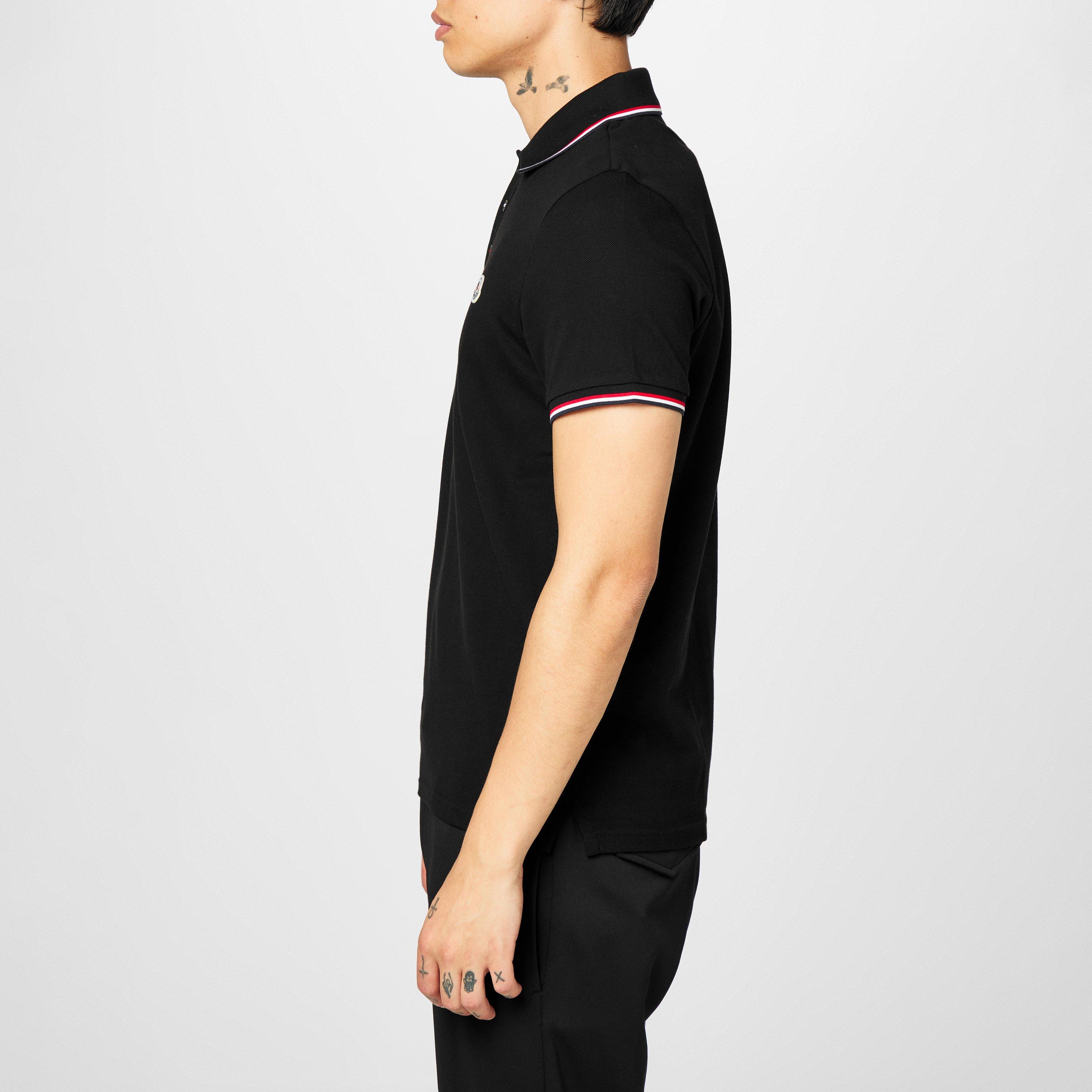 Black 999 - Moncler - Men's Logo Cotton Maglia Polo Shirt - 5