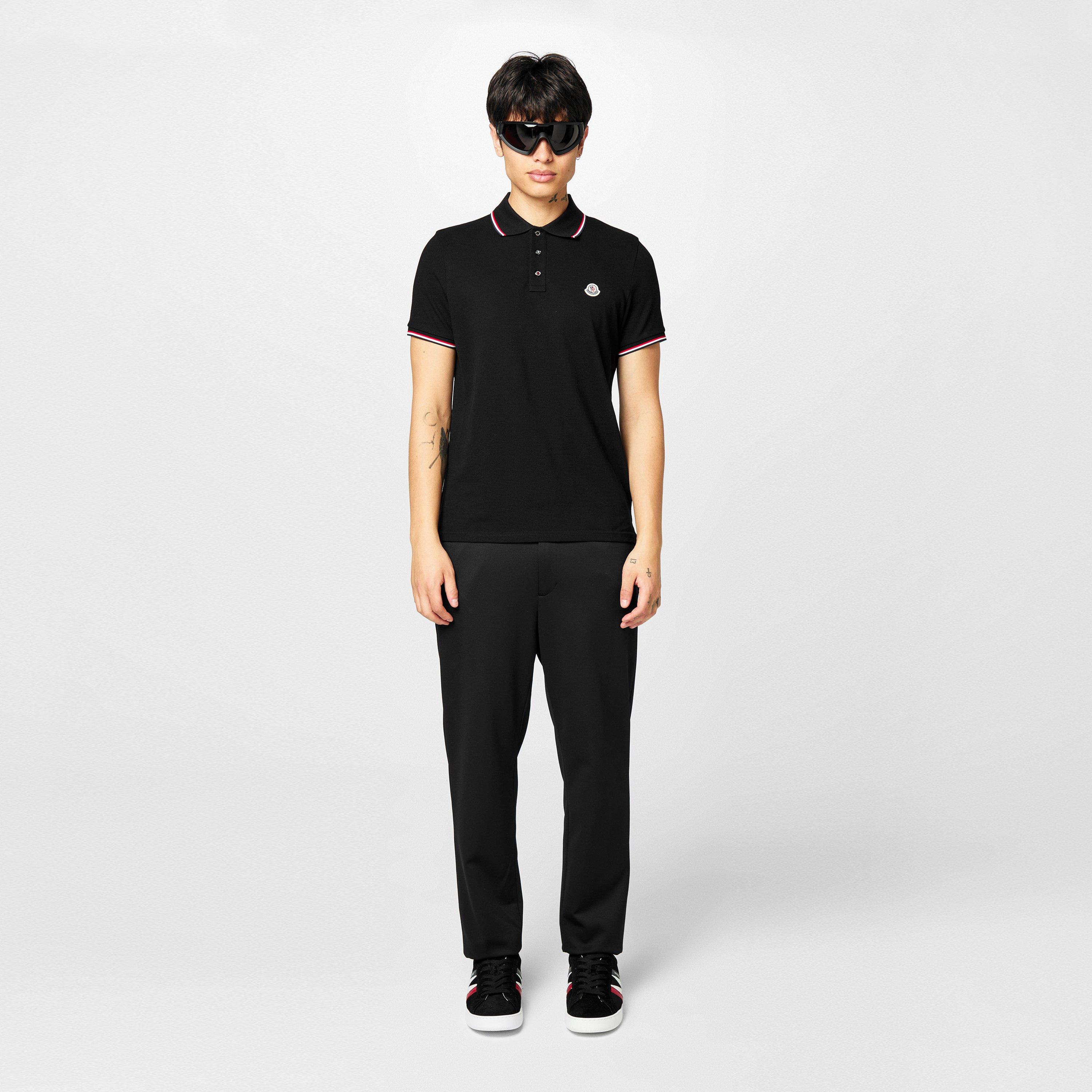 Black 999 - Moncler - Men's Logo Cotton Maglia Polo Shirt - 6