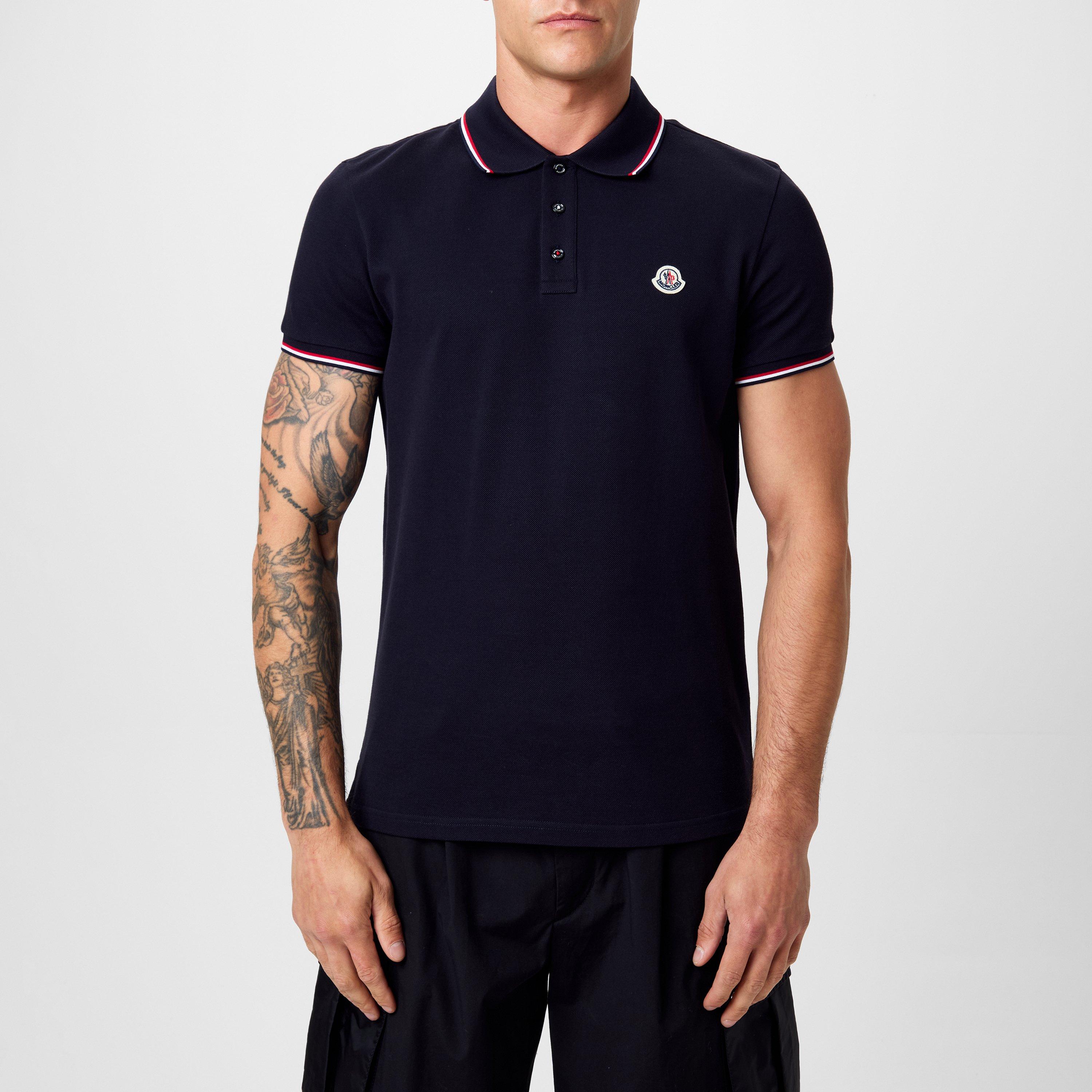 Moncler Men's Logo Cotton Maglia Polo Shirt - Blue 77X - M