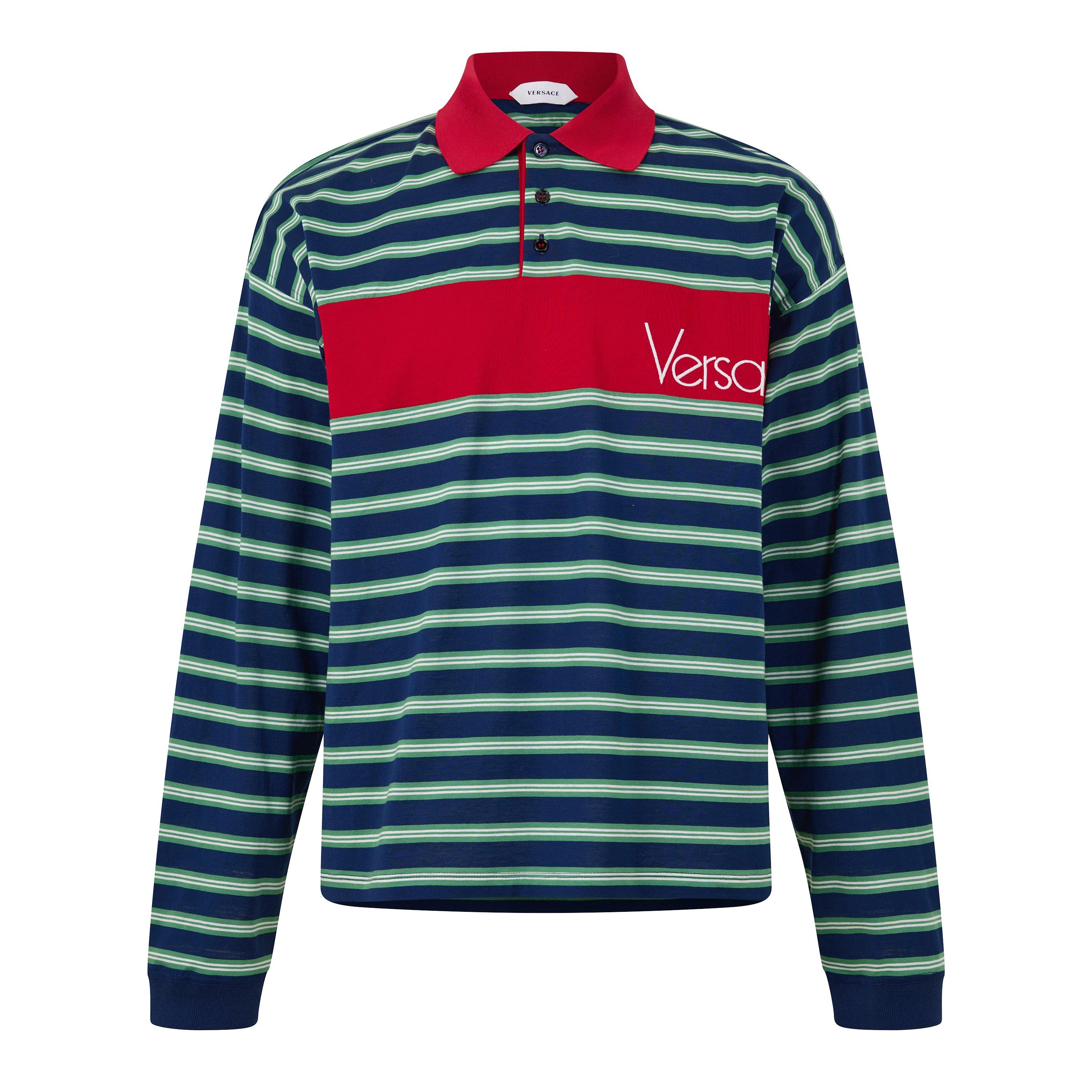 Ink/Grass/Wht - Versace - Versace Vint Str LS Sn64 - 1