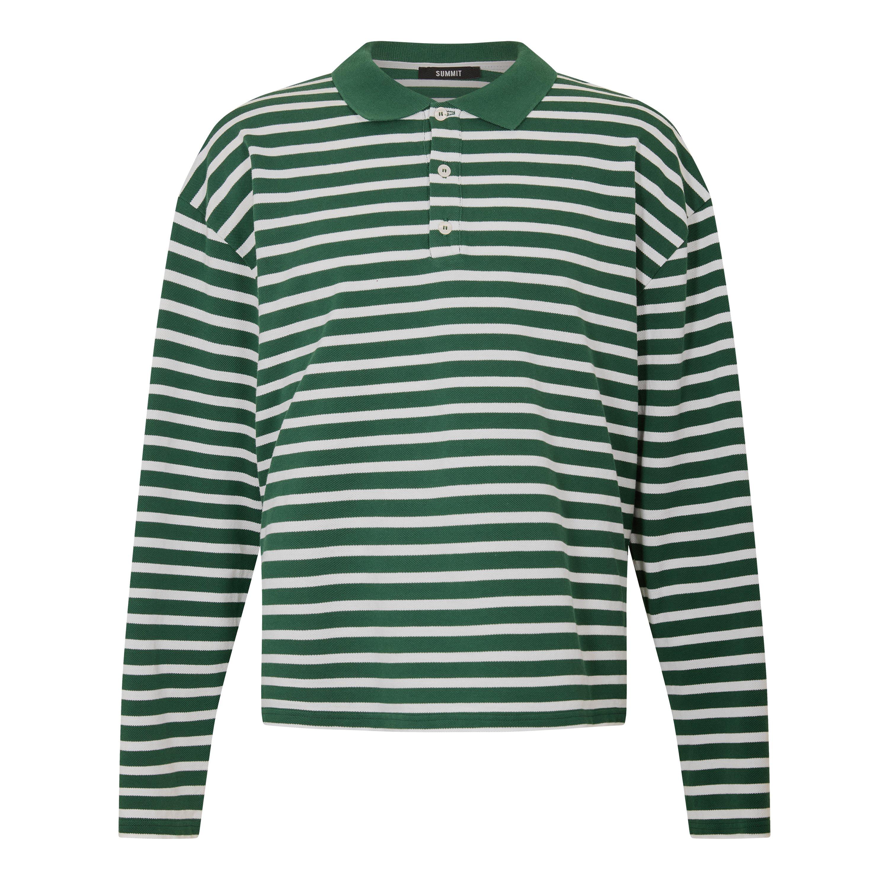 Forest/White - Summit - Men's Long Sleeve Polo Shirt - 1