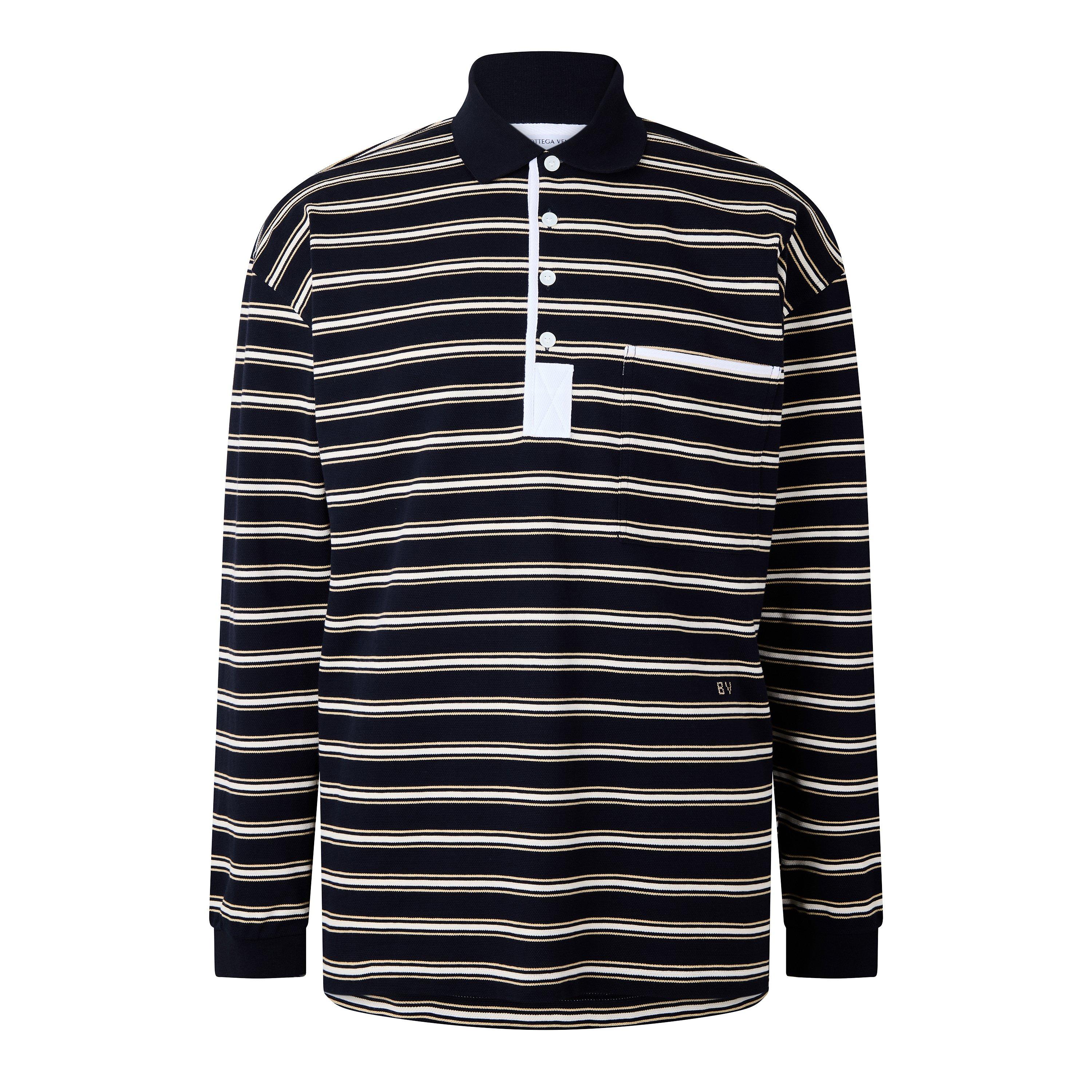 Night/Beige - Bottega Veneta - BV Stripe LS Polo Sn64 - 1