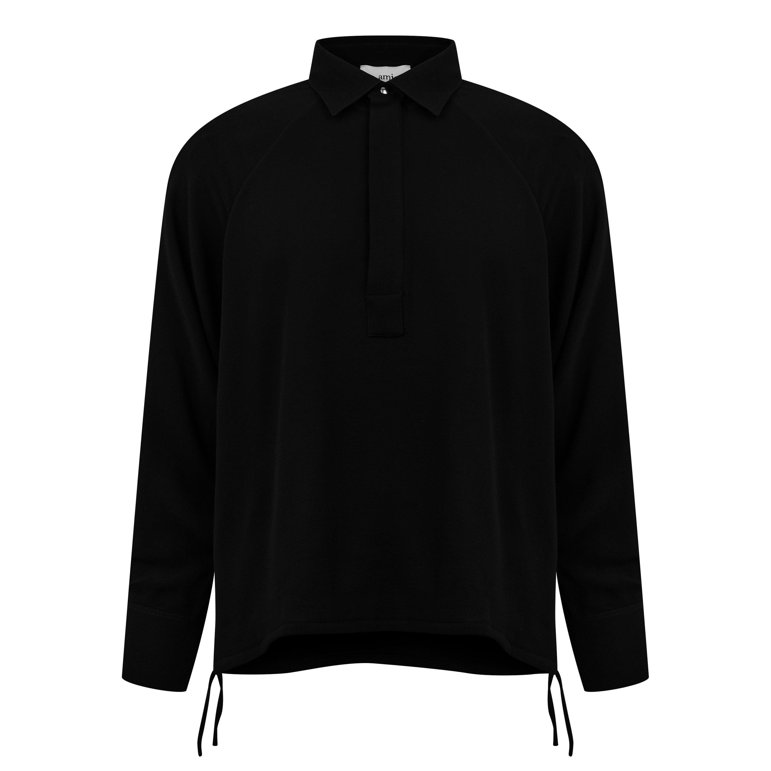 BLACK 001 - Ami Paris - Long Sleeve Polo Shirt - 1