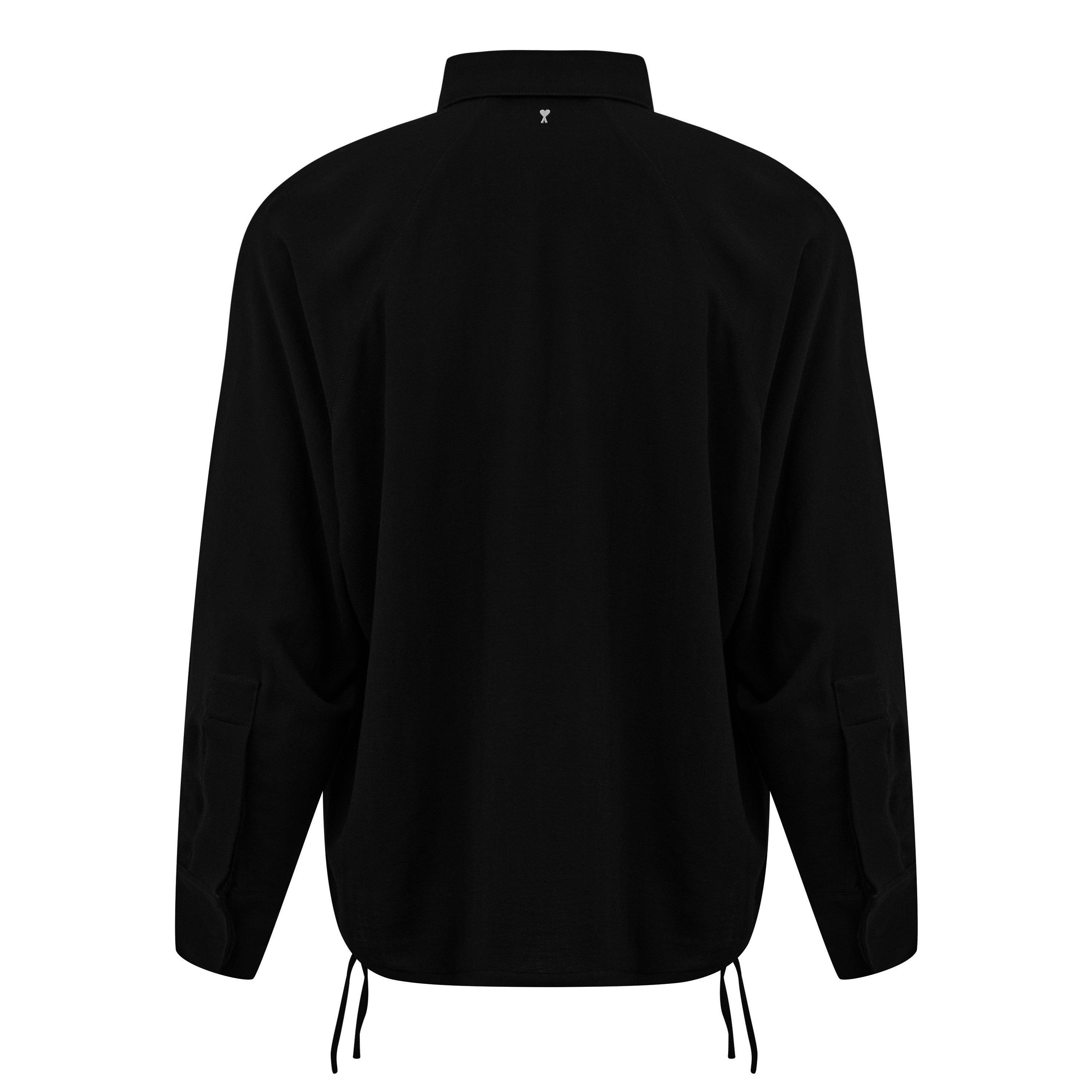 BLACK 001 - Ami Paris - Long Sleeve Polo Shirt - 2