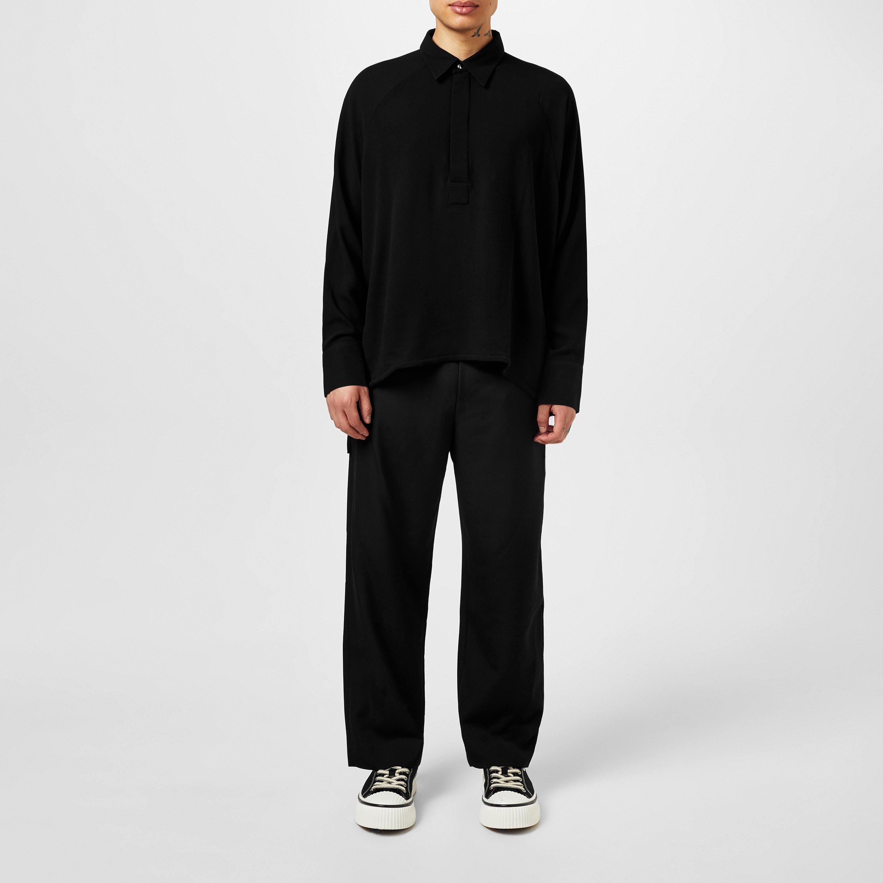 BLACK 001 - Ami Paris - Long Sleeve Polo Shirt - 6