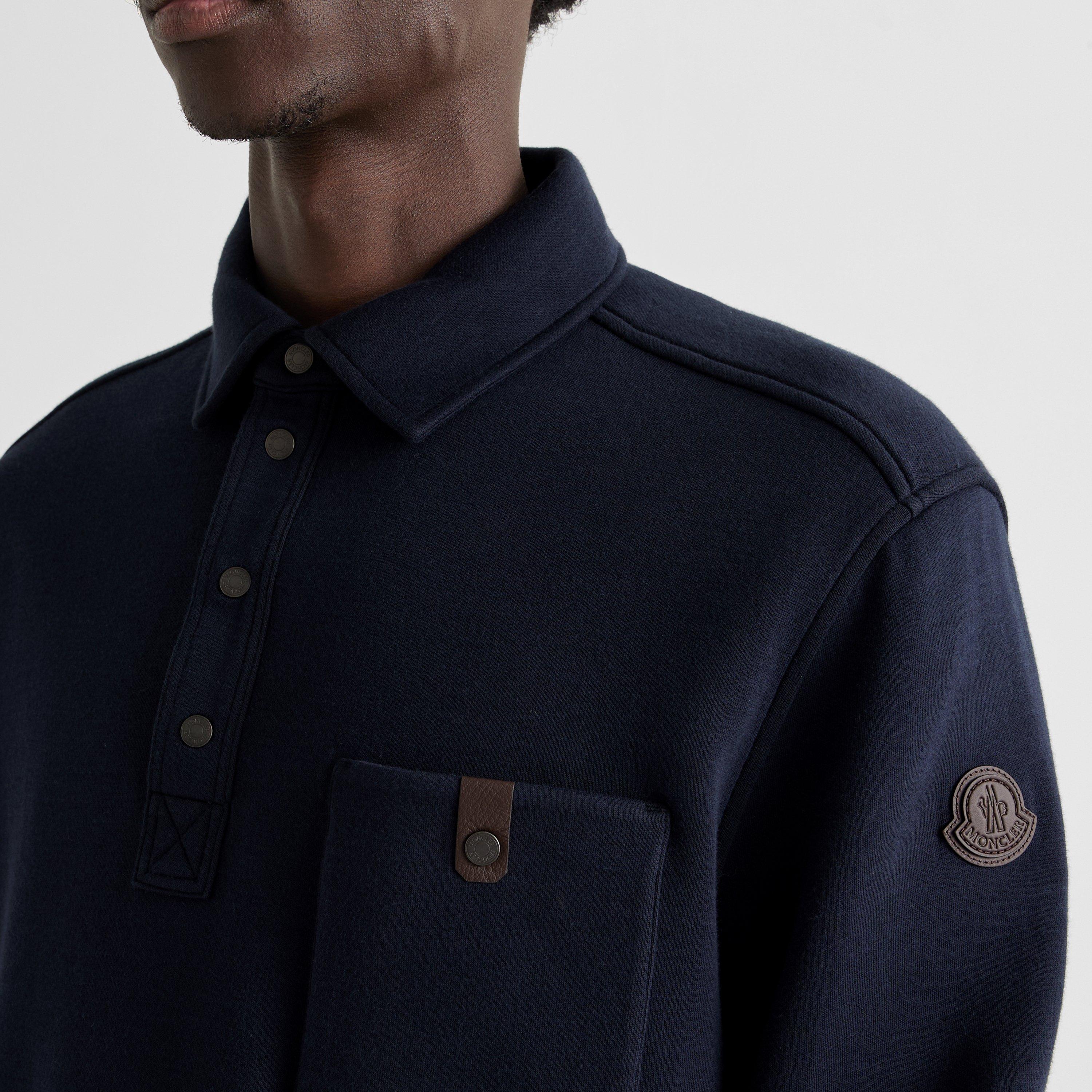 Navy 742 - Moncler - Men's Edit Long-Sleeve Cotton Polo Shirt - 5