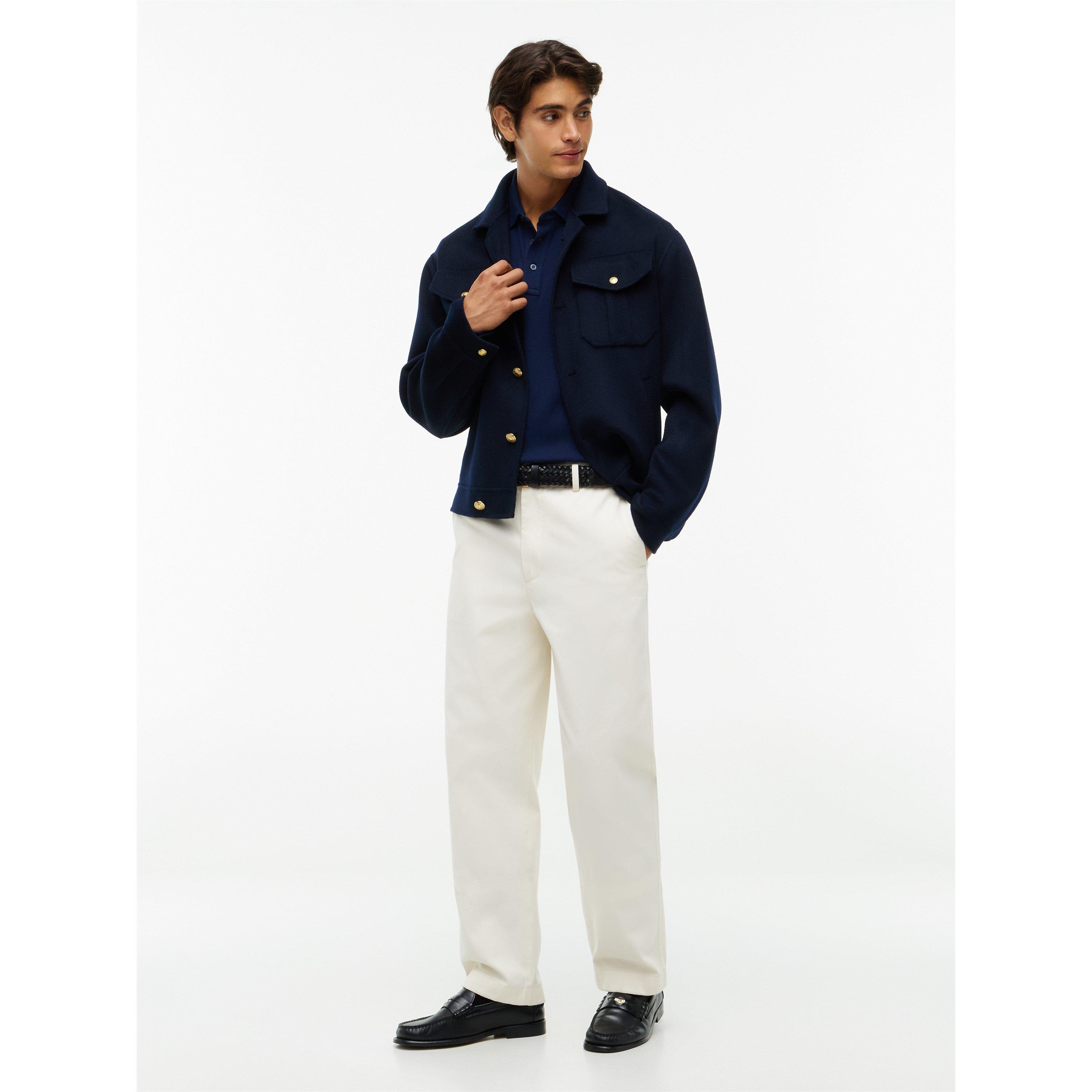 Navy - Tommy Hilfiger - Men's Waffle Cotton Long-Sleeve Polo Shirt - 4