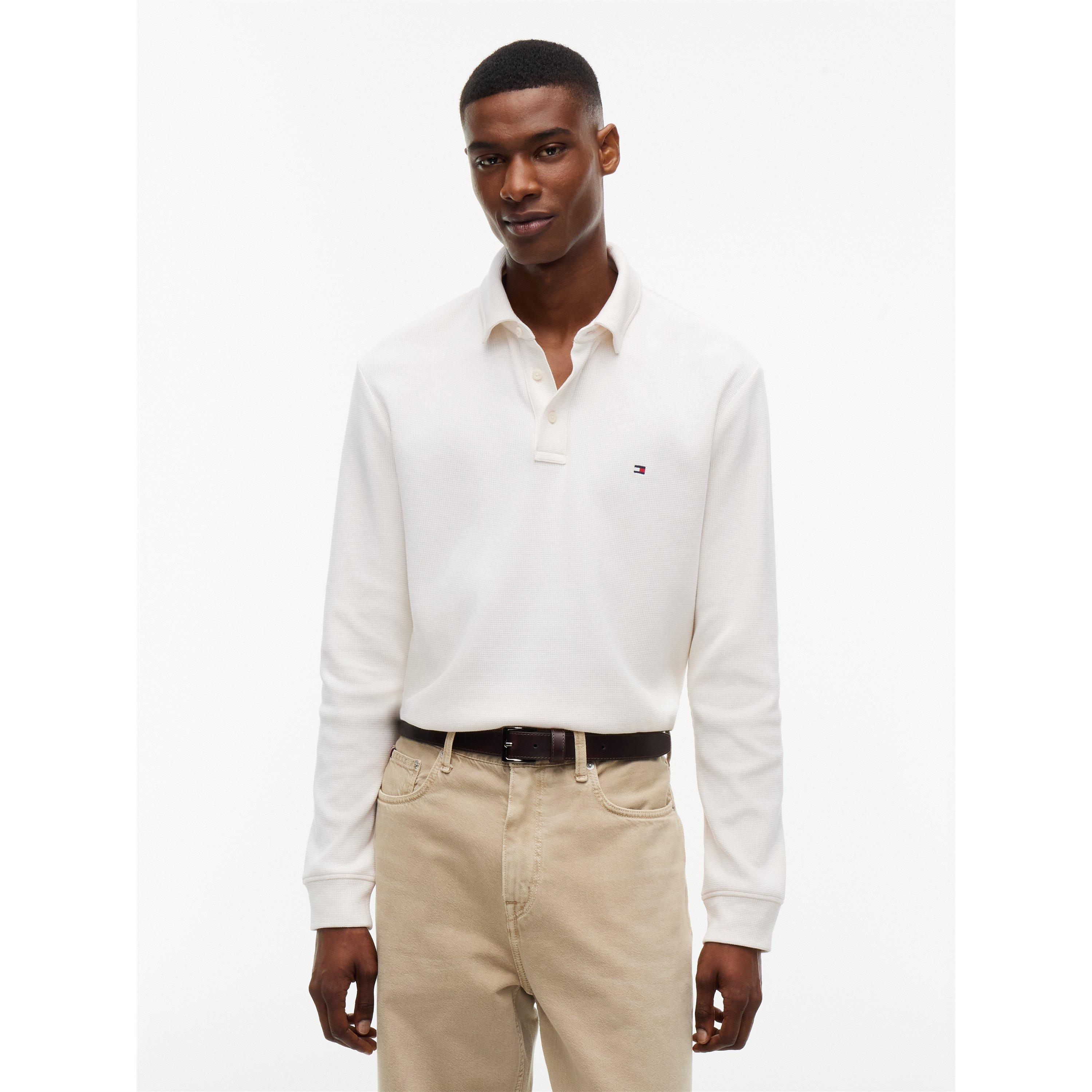 Ivory Petal - Tommy Hilfiger - Tommy LS Waffle Polo Sn64 - 2