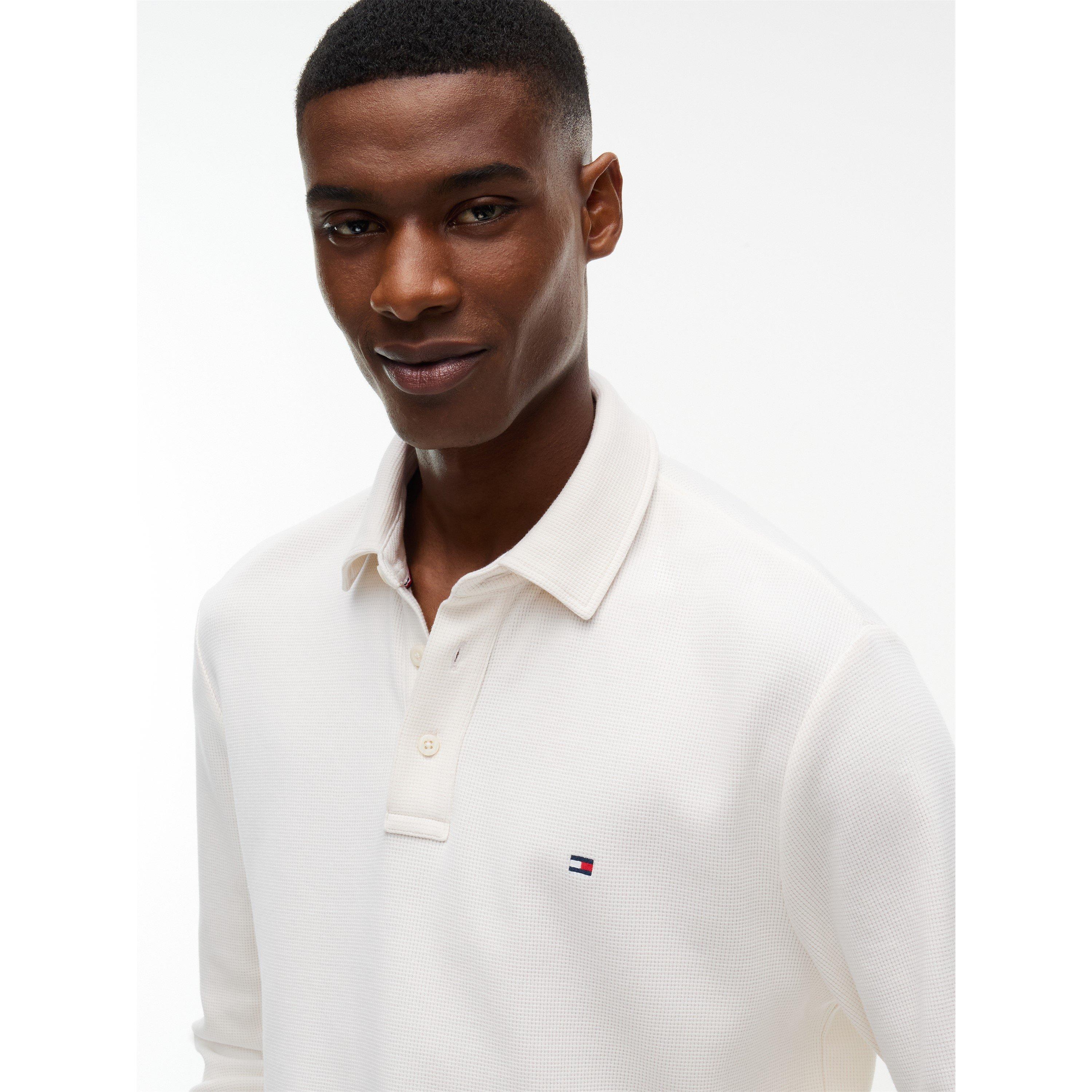 Ivory Petal - Tommy Hilfiger - Tommy LS Waffle Polo Sn64 - 3