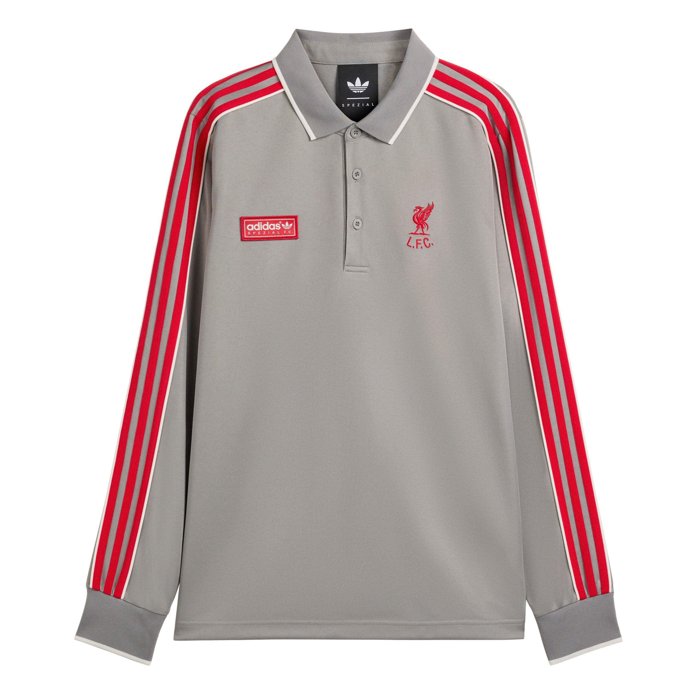 Dove Grey - adidas - Men's Liverpool FC Long-Sleeve Polo Shirt - 1