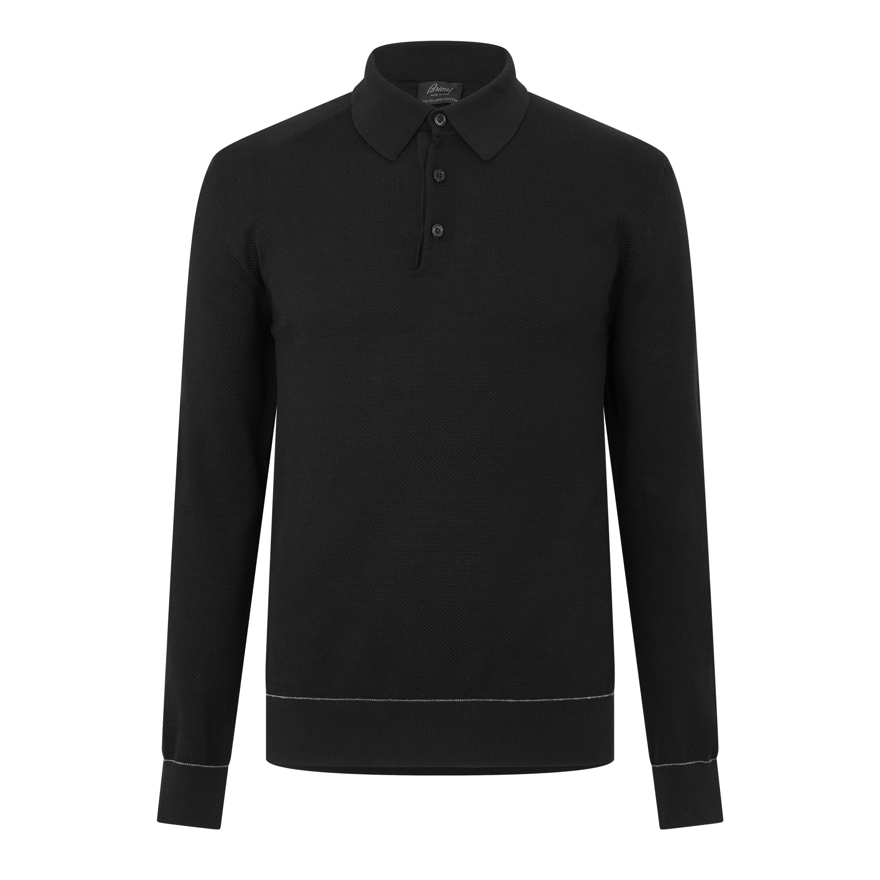 Black/Graphite - Brioni - Brioni Texture LS Po Sn64 - 1