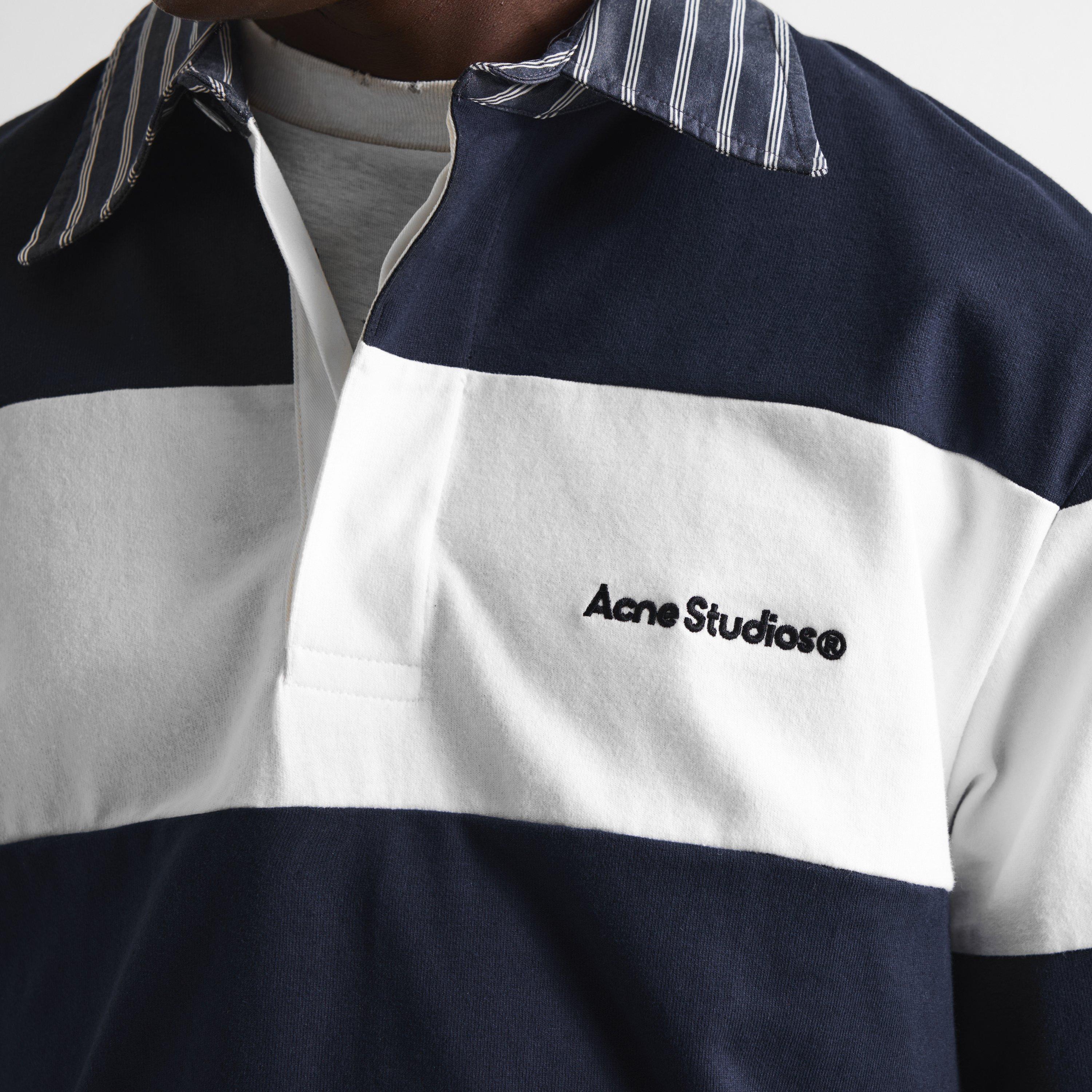 Navy/White - Acne Studios - Men's Erbero Polo Cotton - 5