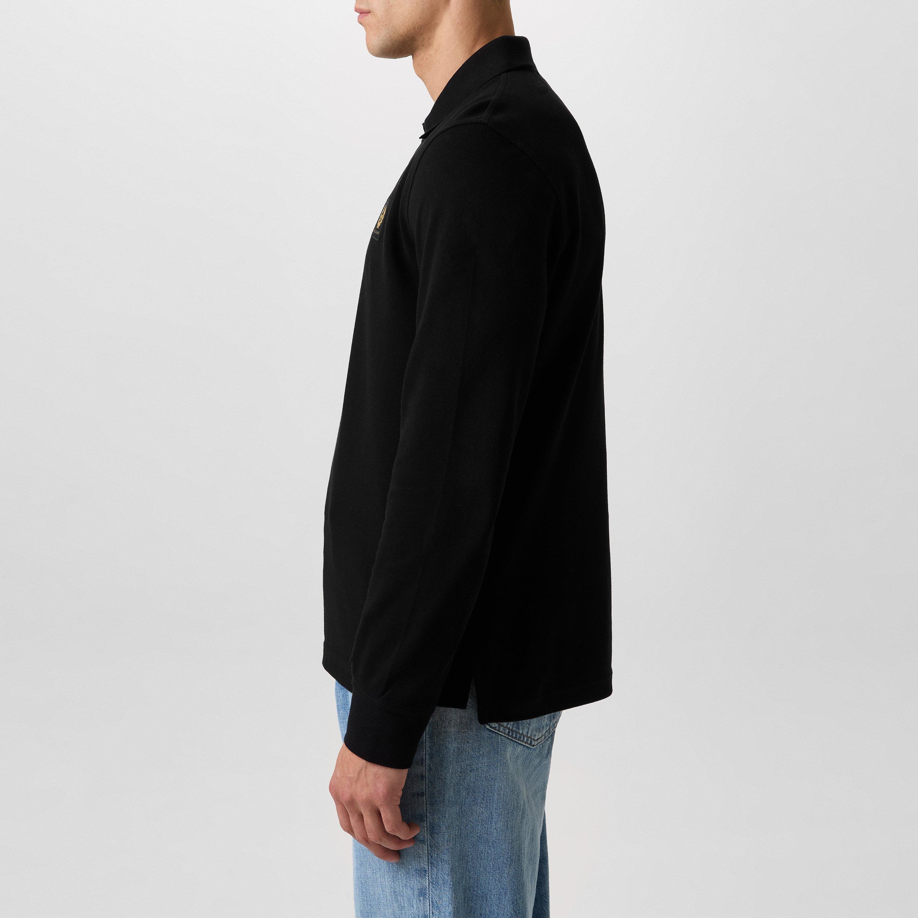 Black - Belstaff - Long Sleeved Polo Shirt - 5