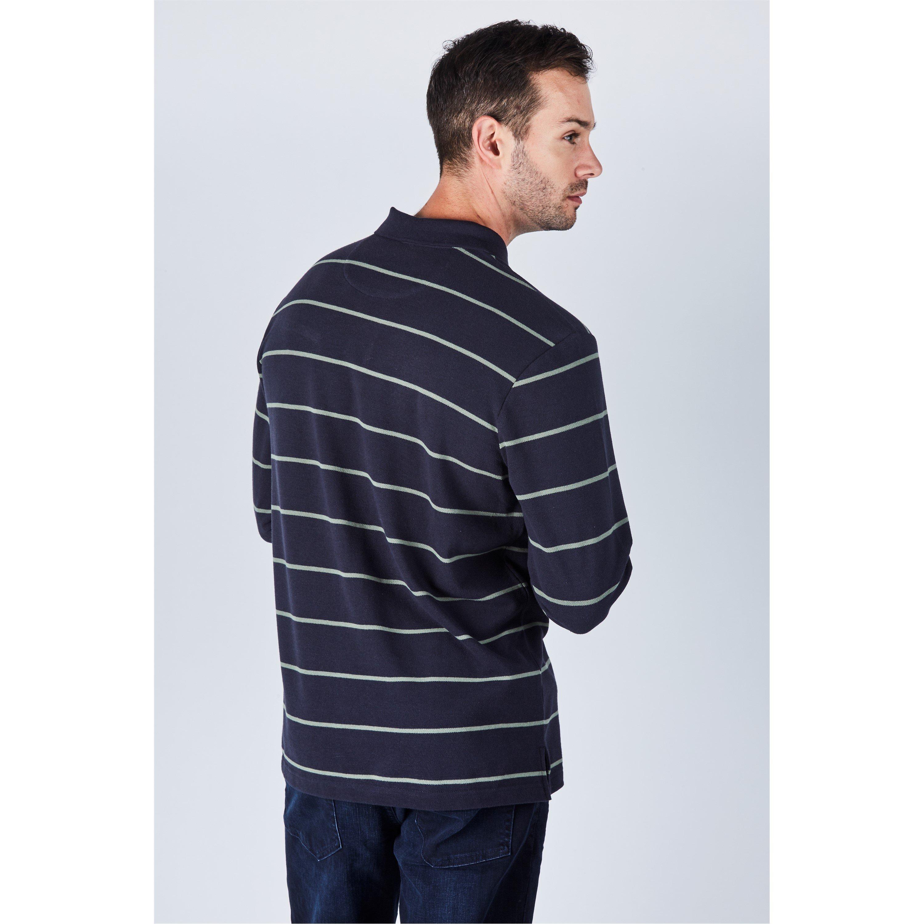 Navy/Green - Harvey and Jones - HJ Striped Polo Shirt Mens - 2