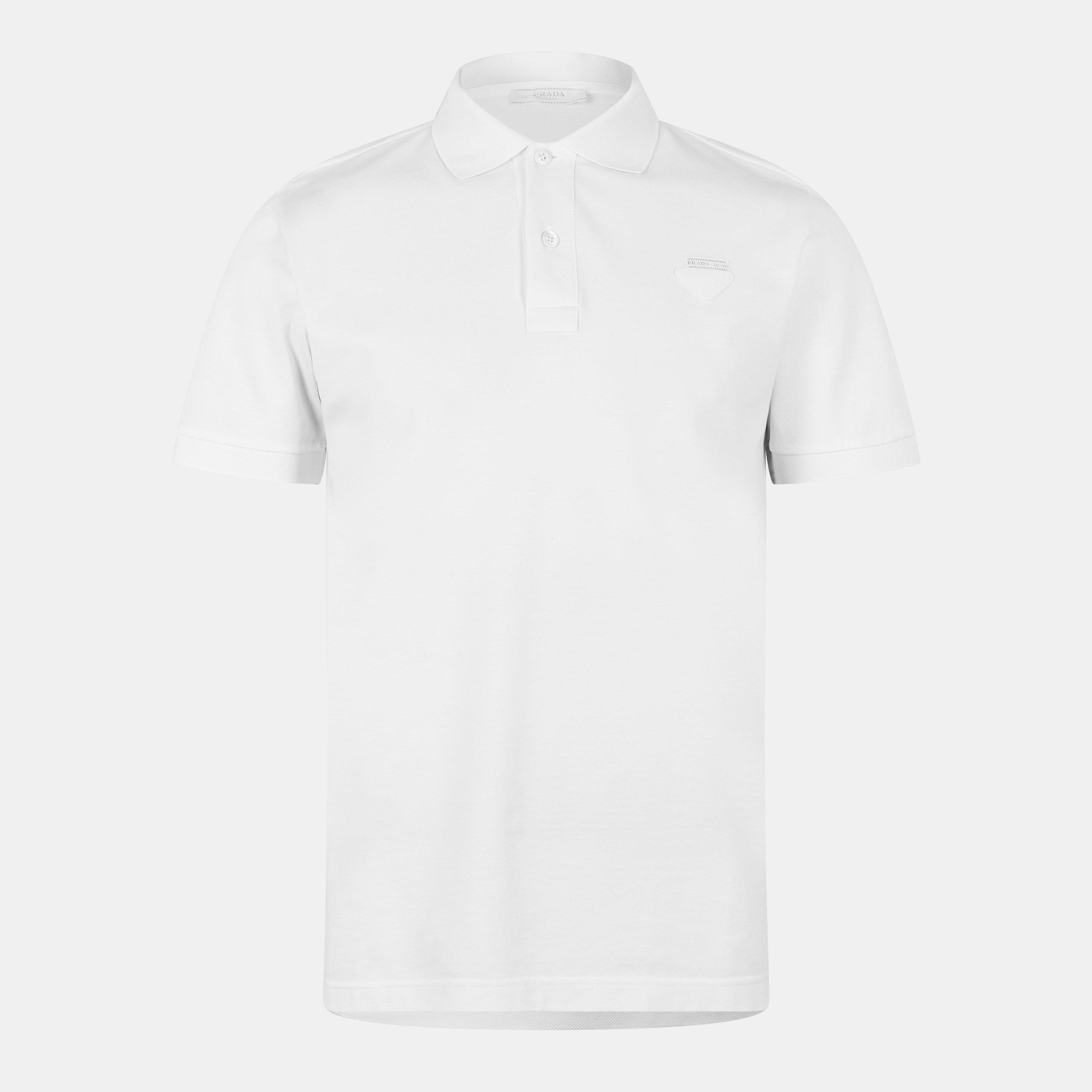 Prada Men'S Logo Cotton Pique Polo Shirt | Flannels