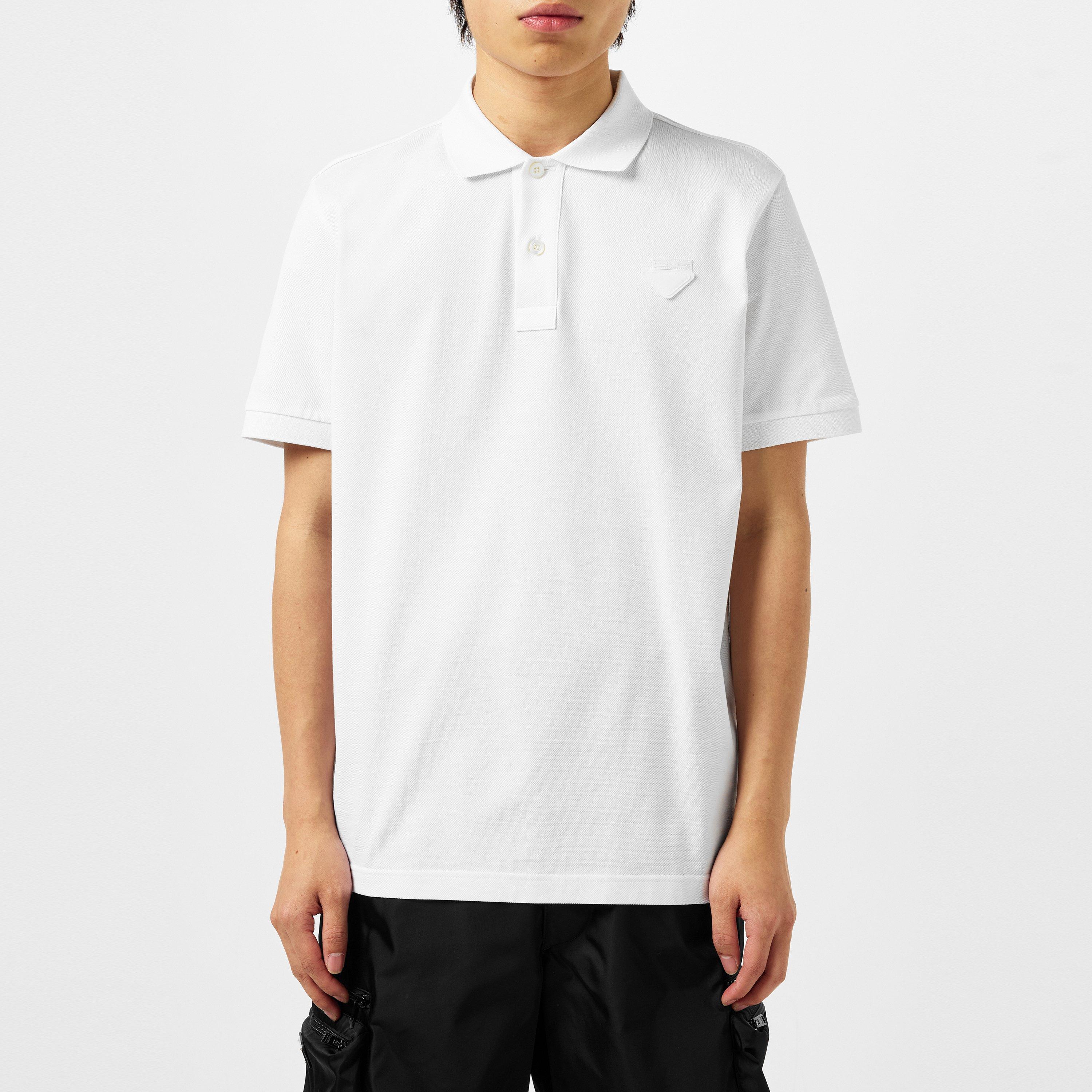 Bianco - Prada - Men'S Logo Cotton Pique Polo Shirt - 3