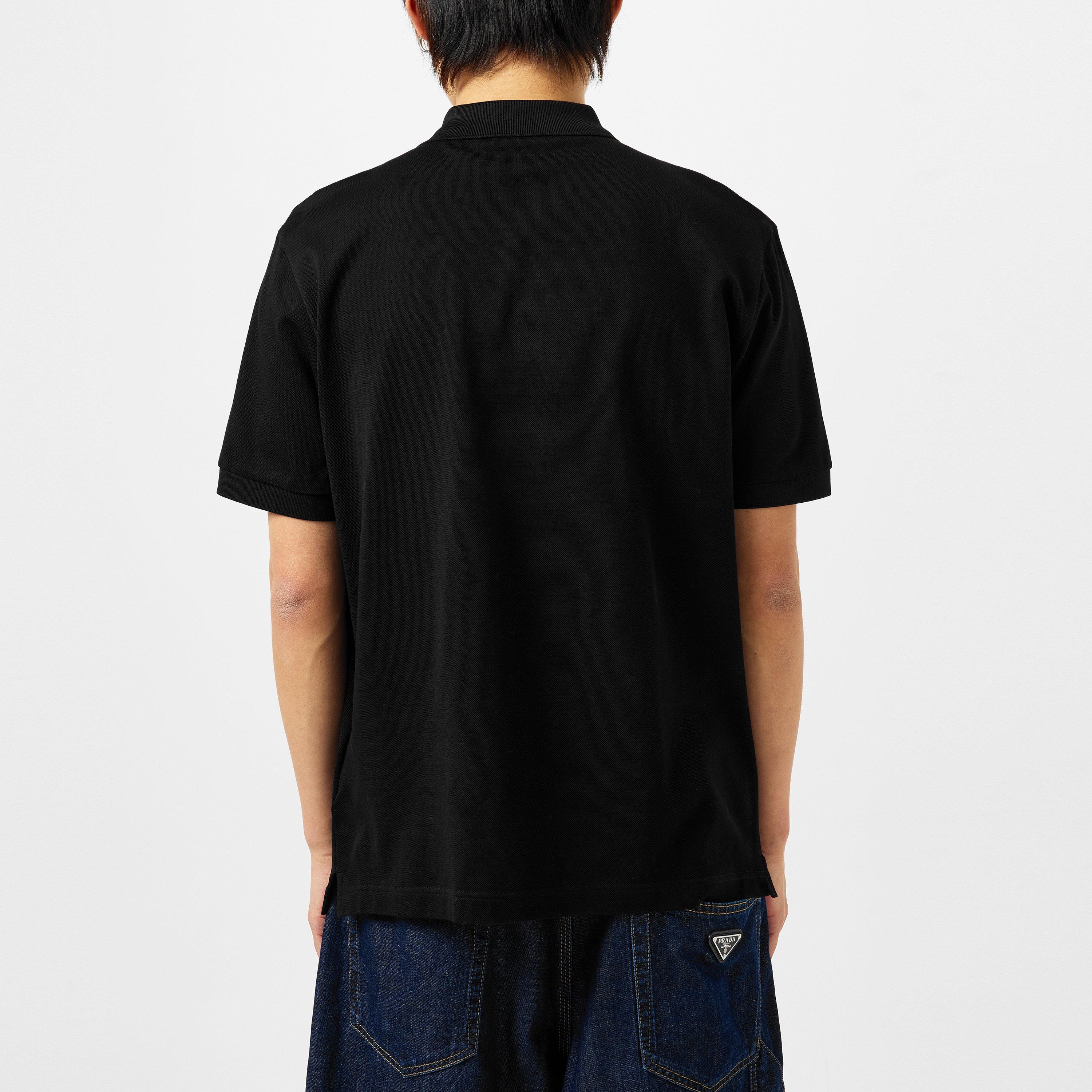 Nero - Prada - Men'S Logo Cotton Pique Polo Shirt - 4