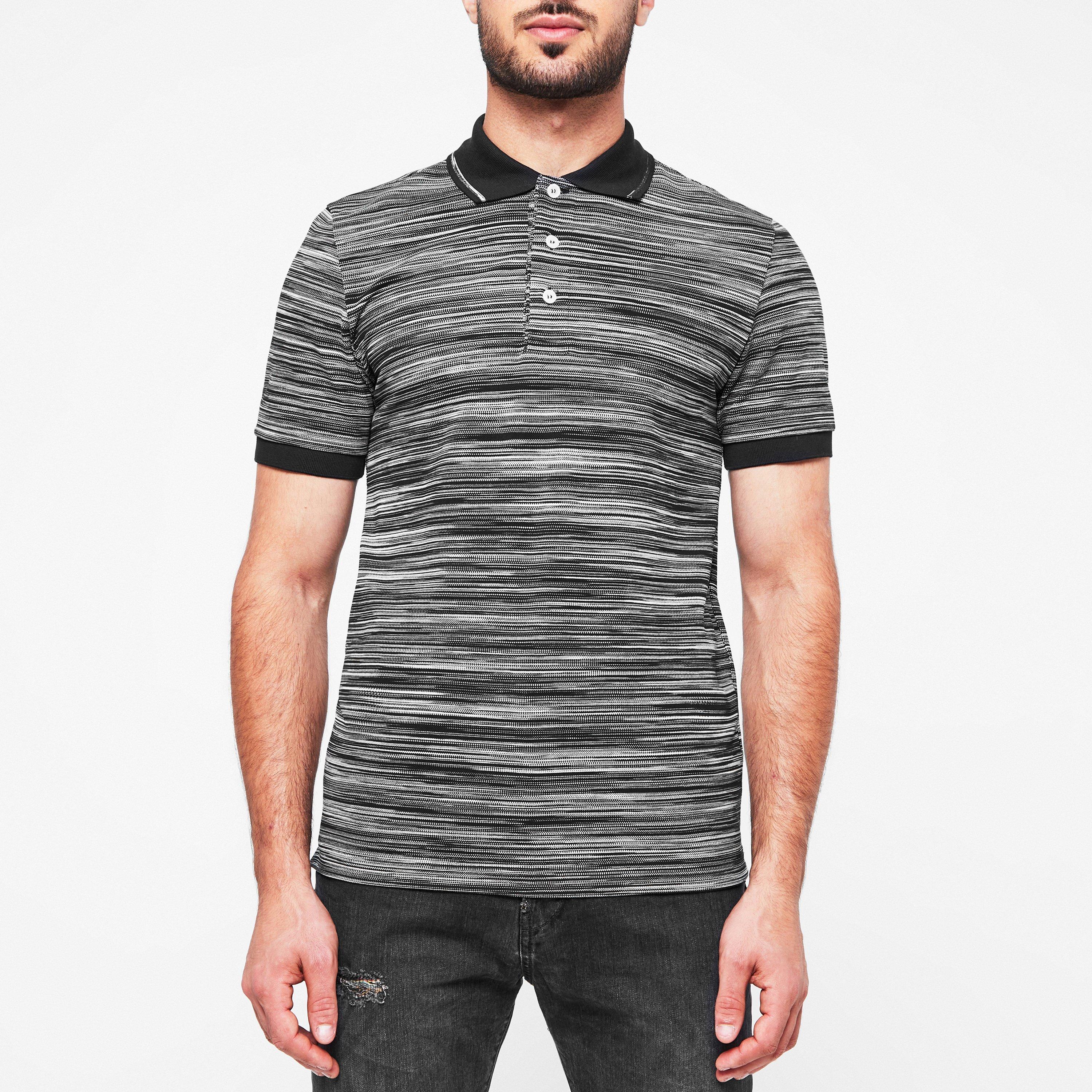 Black F901B - Missoni - Short Sleeve Tipped Polo Shirt - 3