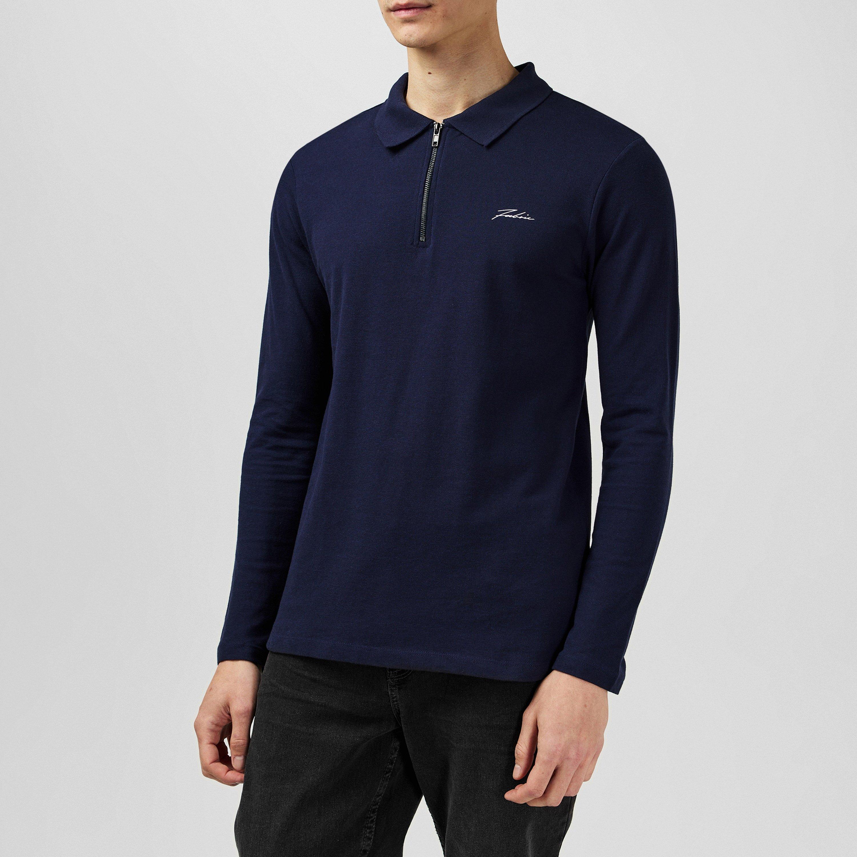 Navy/White - Fabric - 2-Pack Long Sleeve Polo - 4