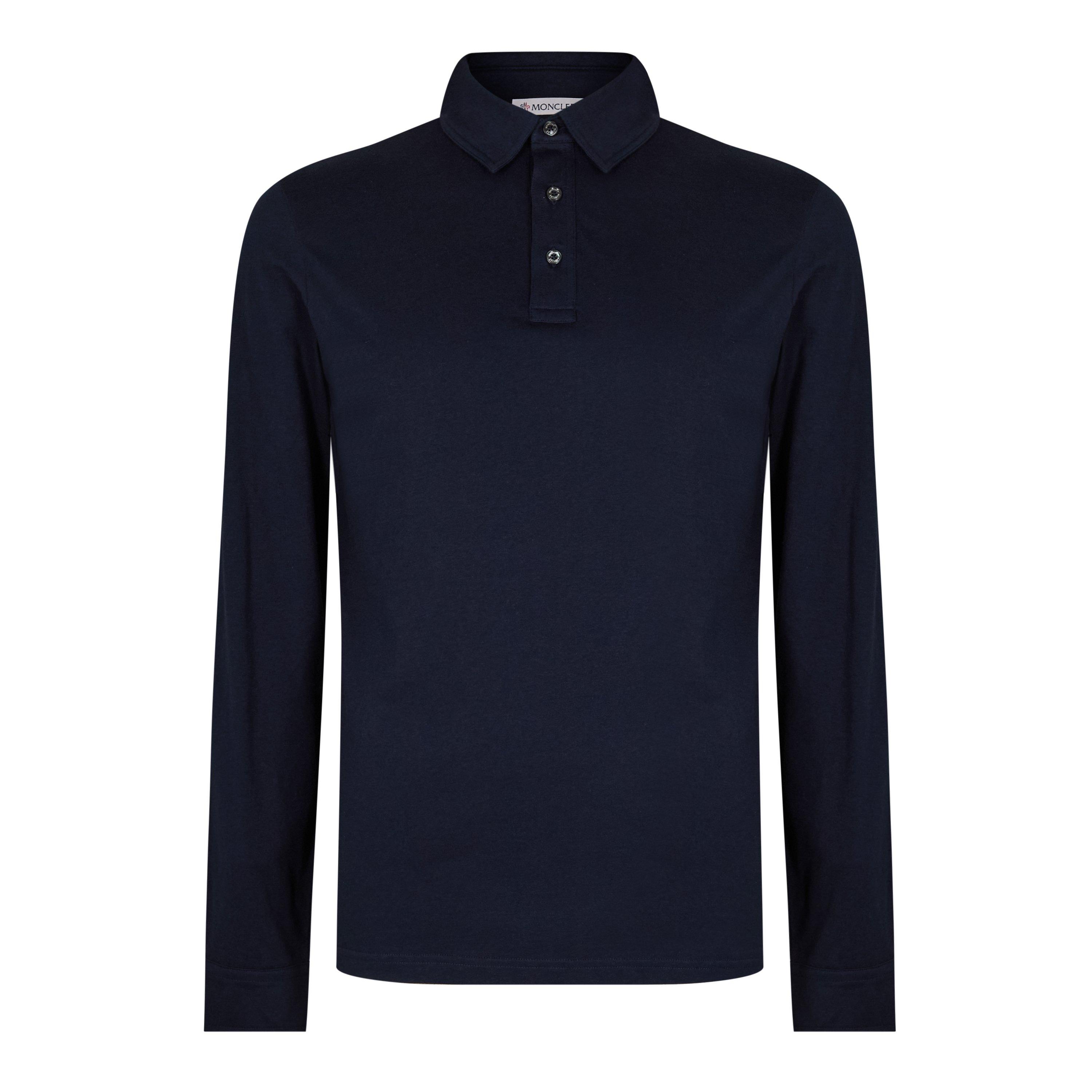 Moncler long sleeve polo navy discount