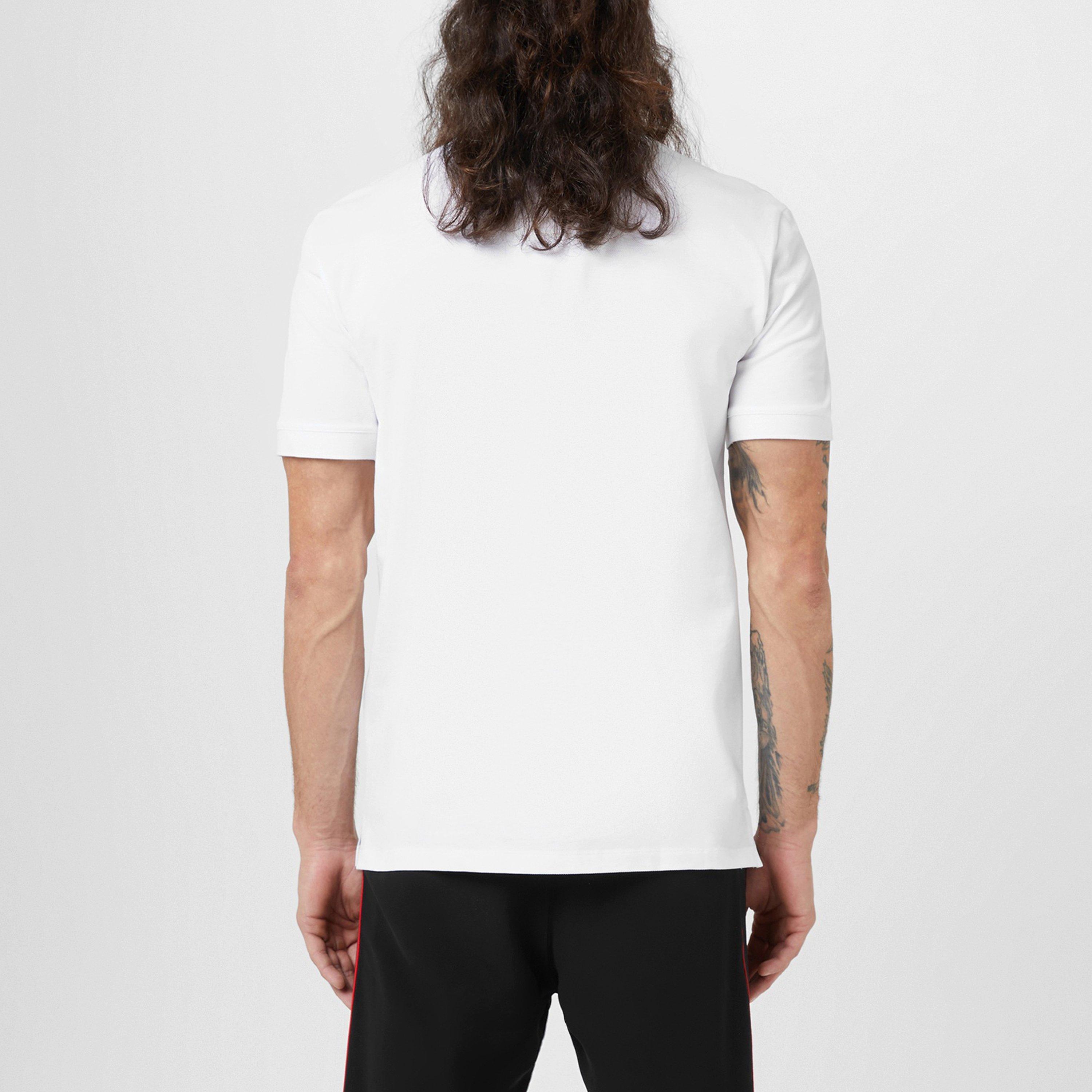 White/Mix 0910 - Alexander McQueen - Men's Plain Cotton Tape Button Polo Shirt - 2