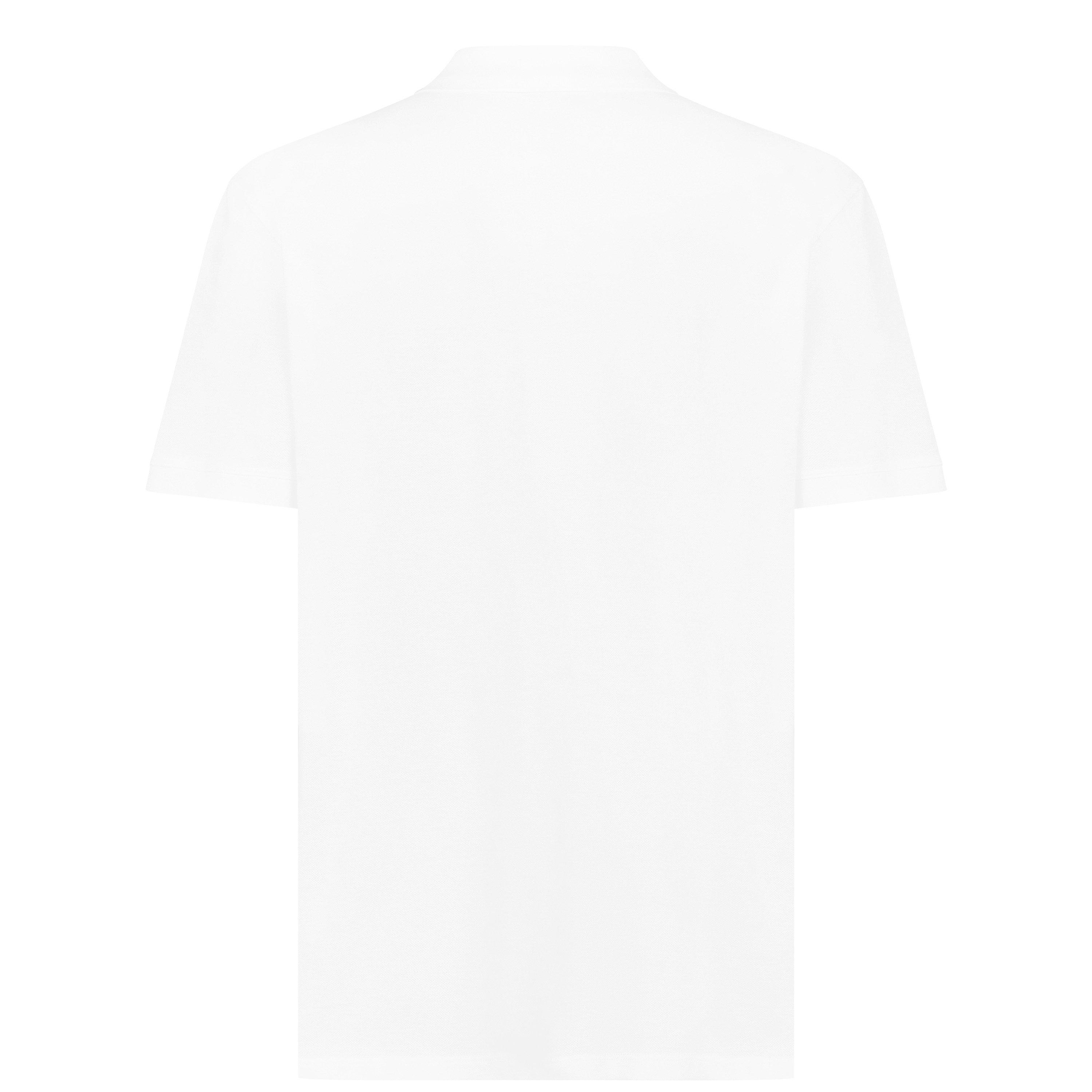 White/Mix 0910 - Alexander McQueen - Men's Plain Cotton Tape Button Polo Shirt - 6