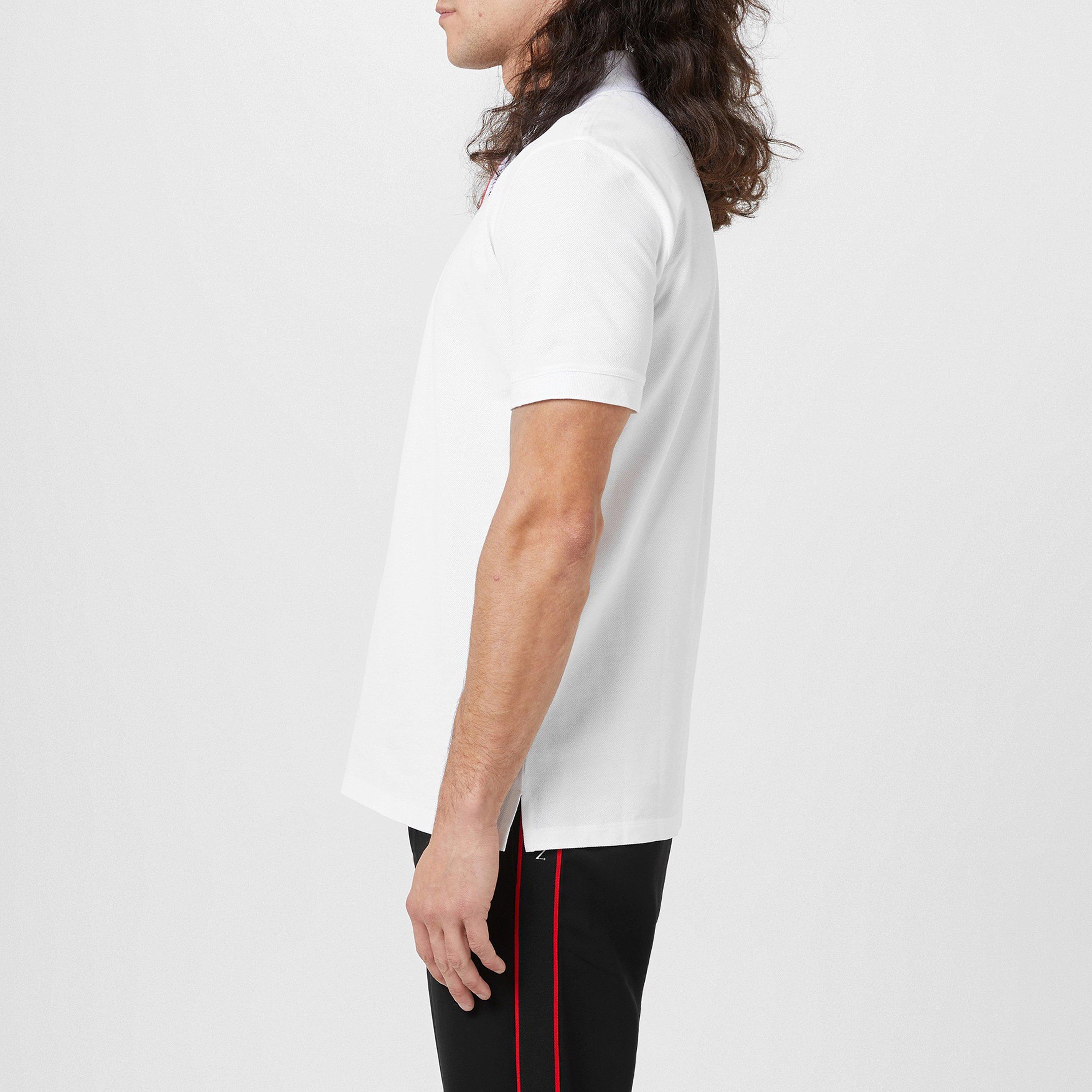 White/Mix 0910 - Alexander McQueen - Men's Plain Cotton Tape Button Polo Shirt - 3