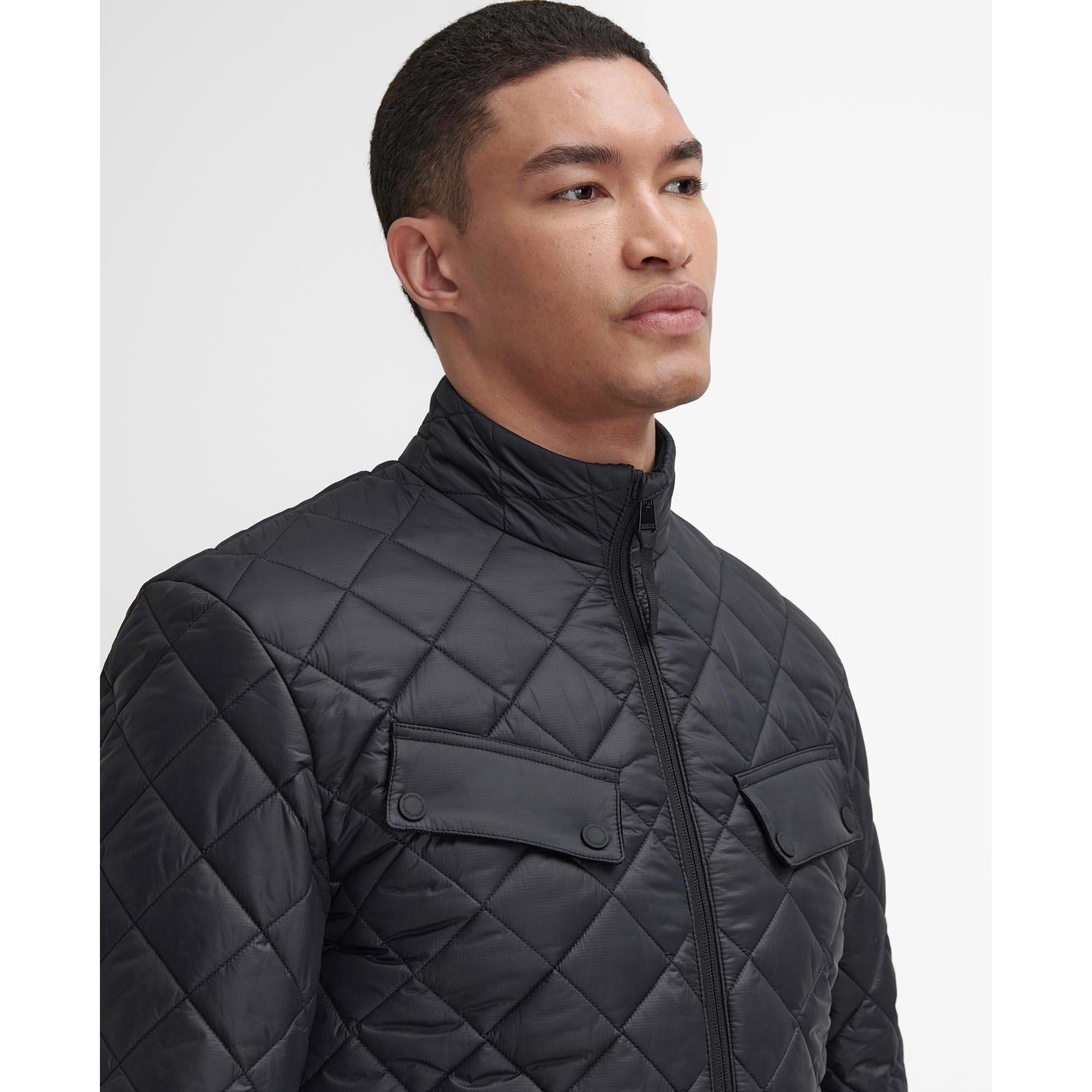 Black BK11 - Barbour International - Men's Ariel Box Diamond Quilted Jacket - 6