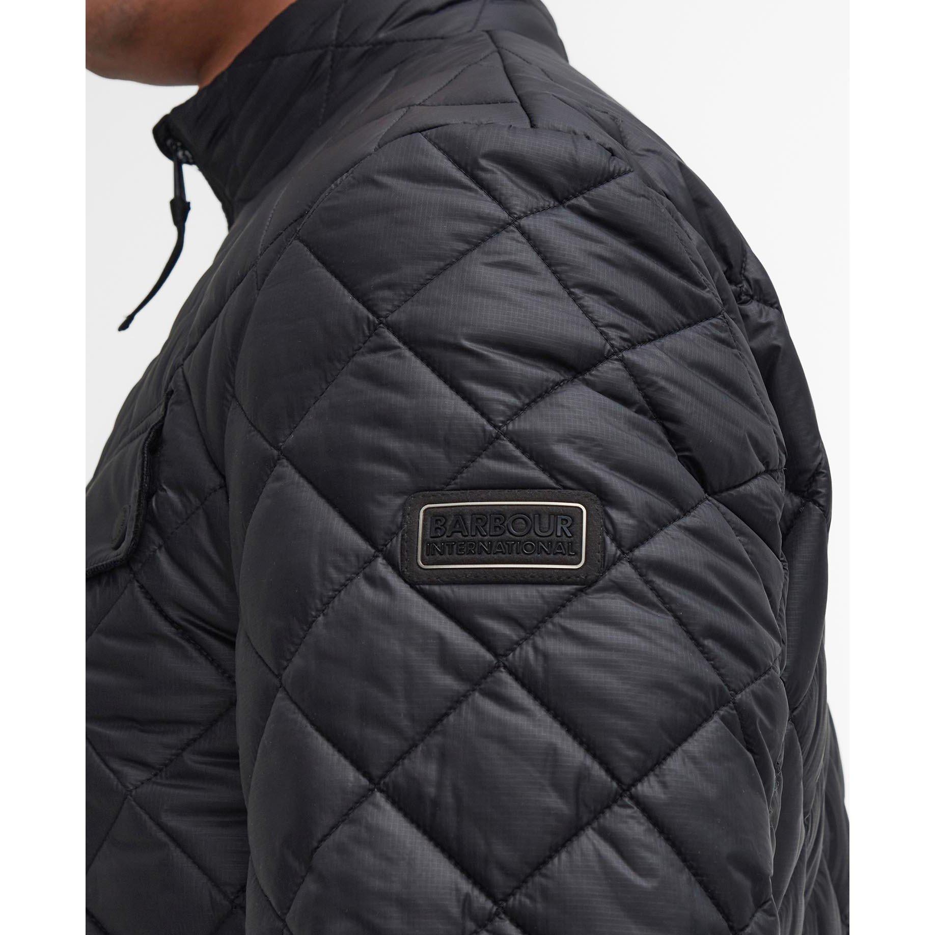 Black BK11 - Barbour International - Men's Ariel Box Diamond Quilted Jacket - 4