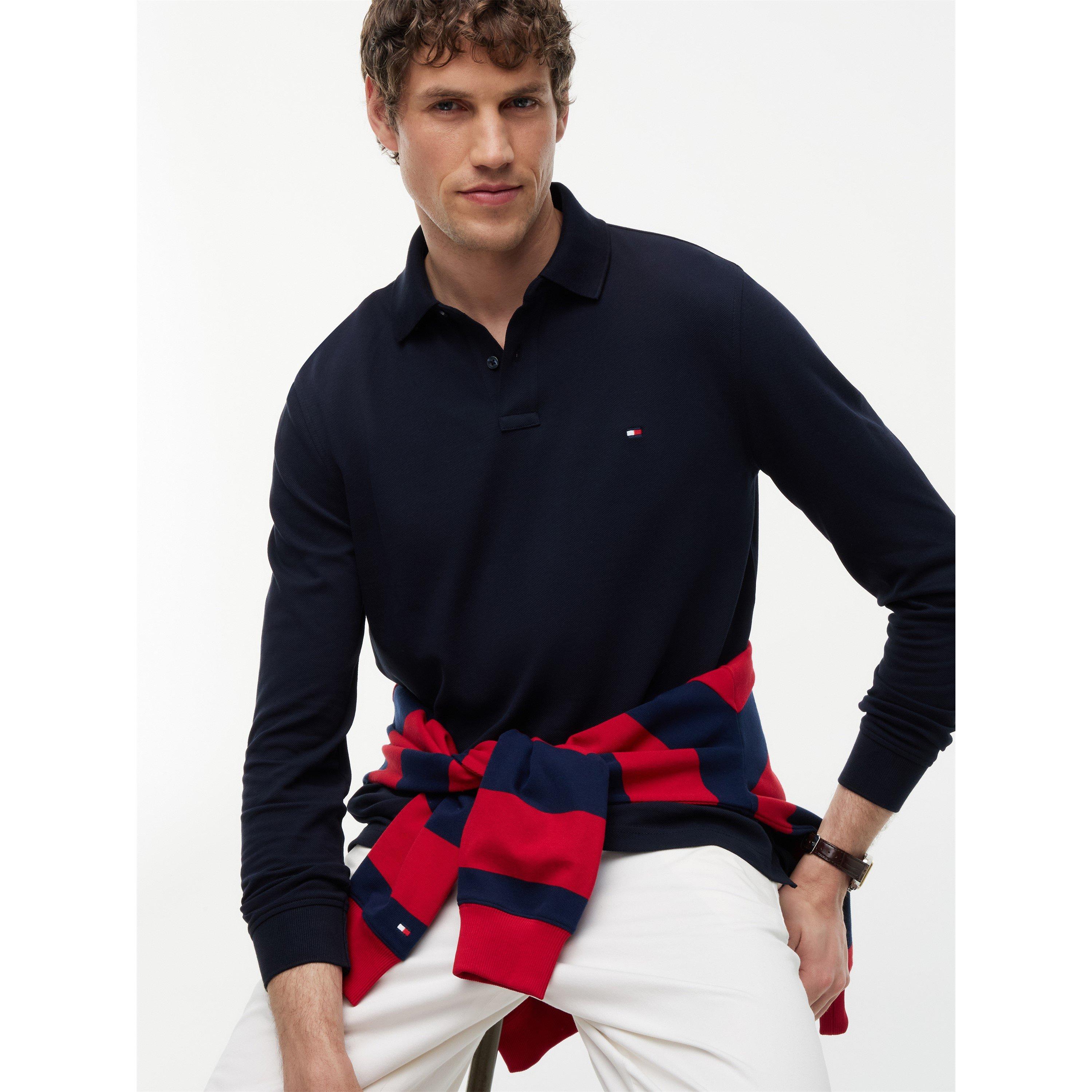 Navy Blue - Tommy Hilfiger - 1985 Long Sleeve Polo Shirt - 3